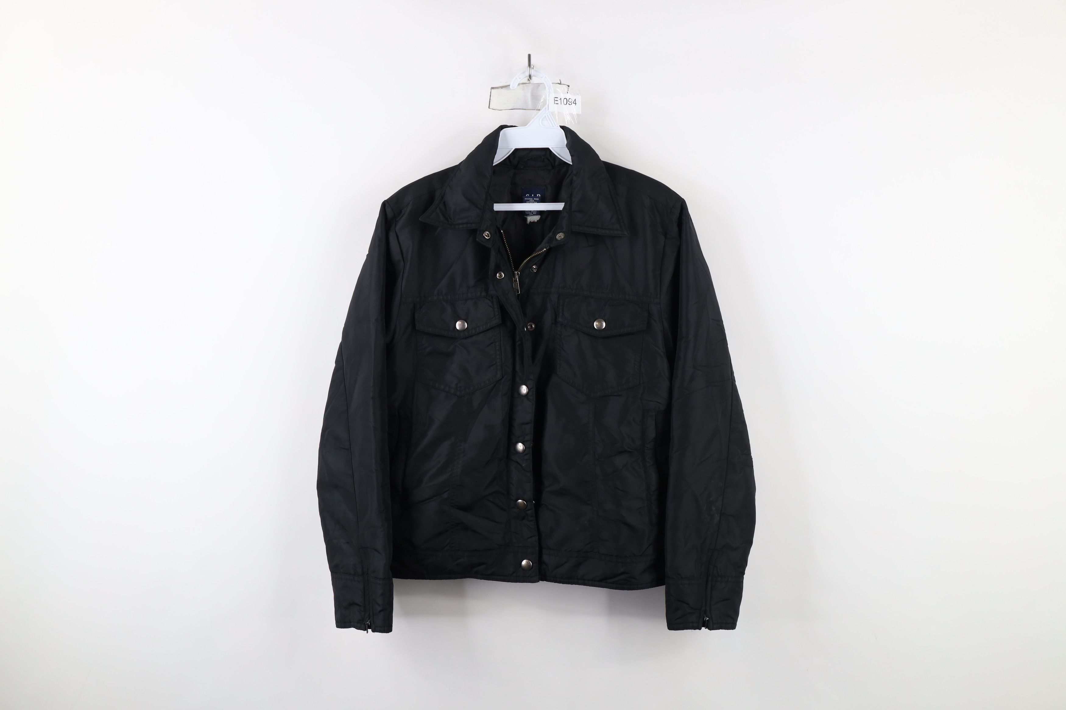 Gap × Vintage Vintage 90s Y2K Gap Full Zip Motorcycle Bomber Jacket Black Size S / US 4 / IT 40 - 1 Thumbnail