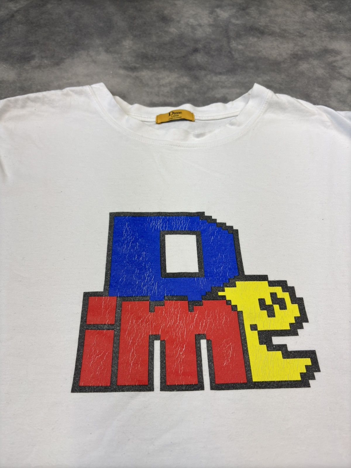 Vintage Dime Streetwear t shirt logo pac man skateboard sk8 rap Size US L / EU 52-54 / 3 - 2 Thumbnail