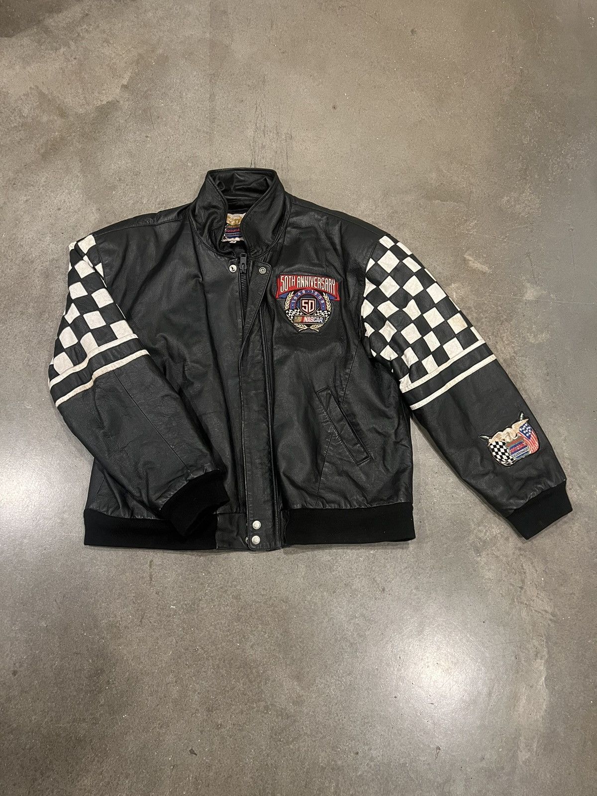 image of Chase Authentics x Nascar Vintage Nascar Jacket in Black, Men's (Size XL)