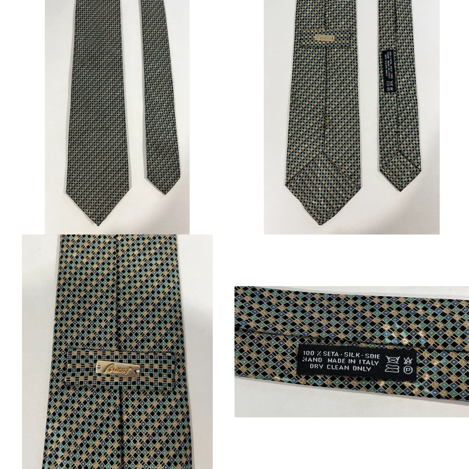 Brioni Brioni Men’s Silk Tie Geometric Holographic Abstract Made in Italy Long 61" Width 3.5" Multicolor Designer Preppy Tie Mens Biomed? Size ONE SIZE - 8 Thumbnail