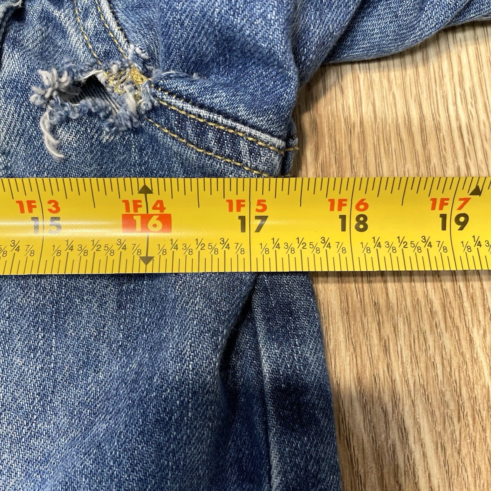 Denime VINTAGE True Craft Women's Denim Jacket XS Blue Distressed Cotton Basic Outerwear Size XS / US 0-2 / IT 36-38 - 7 Thumbnail