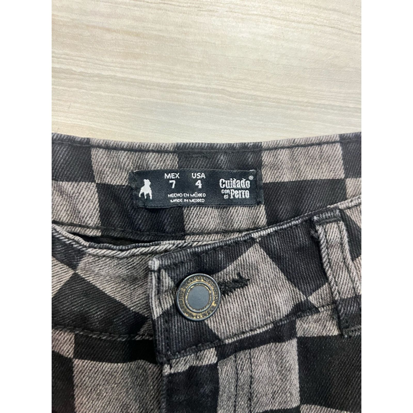 Vintage Cuidado con el perro Checker Women’s Pants Size 32" / US 10 / IT 46 - 4 Thumbnail
