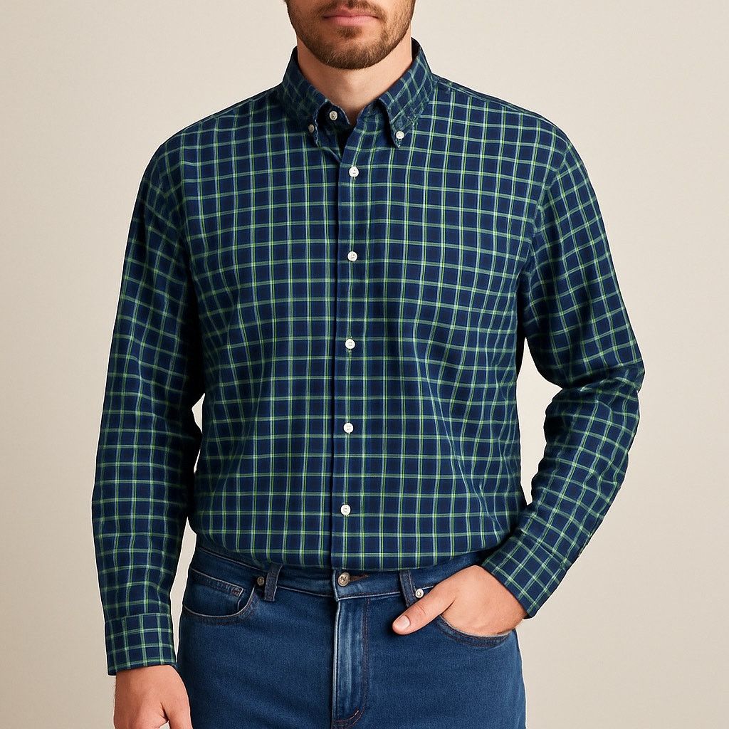 Duluth Trading Company Duluth Trading Co XL Blue Green Plaid Button Down Shirt Size US XL / EU 56 / 4 - 1 Thumbnail