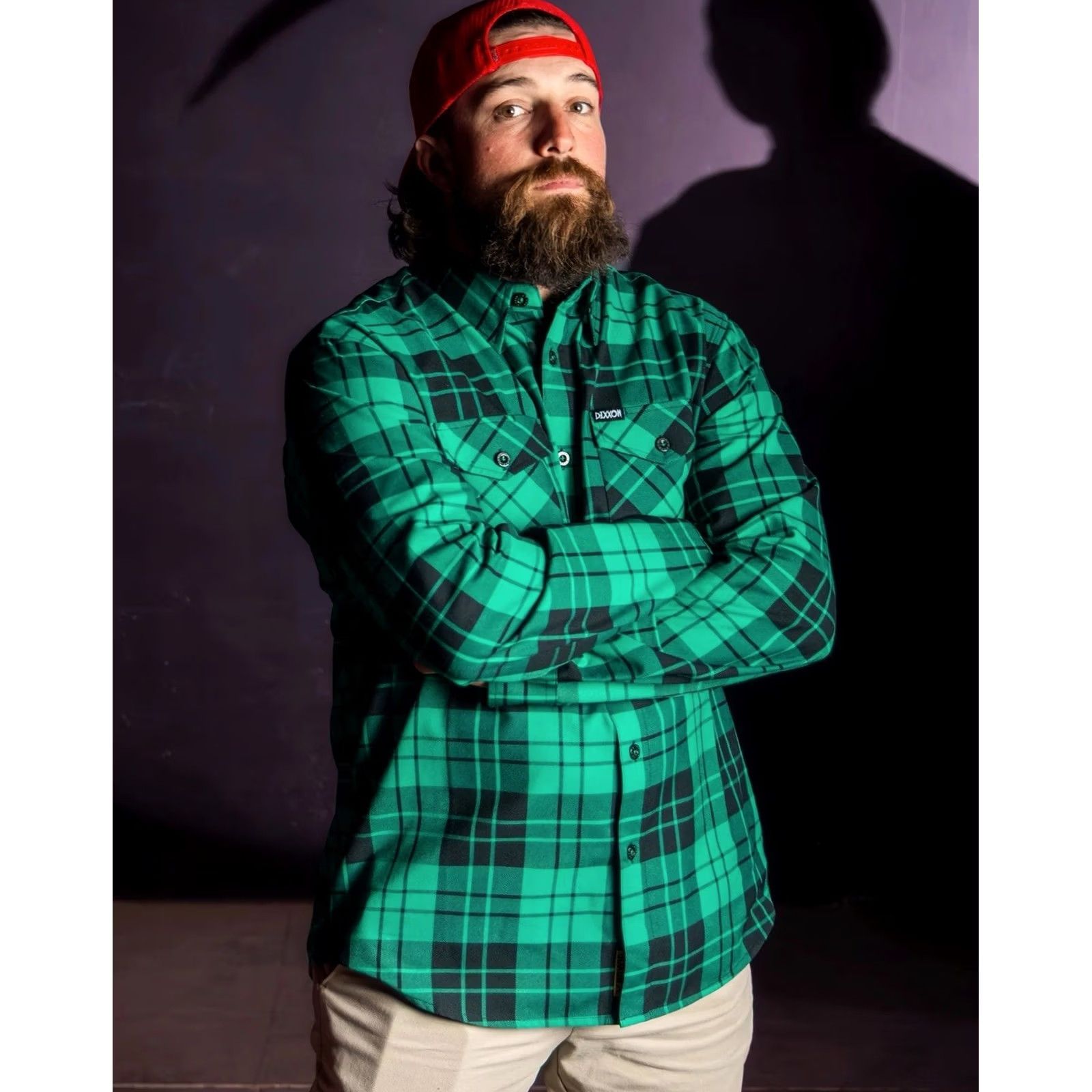 Vintage Dixxon Flannel The Bogus Flannel Shirt Men 2XL Green Black Plaid Button-Up Long Sleeve Modern Metal Theme Regular Collar Down Size US XXL / EU 58 / 5 - 6 Thumbnail