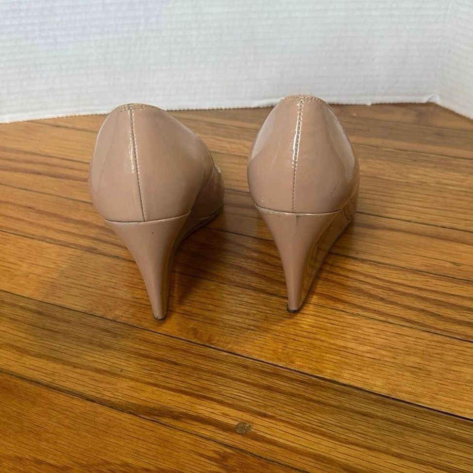Christian Louboutin Christian Louboutin Beige Patent Leather Wedge Pumps Size US 6.5 / IT 36.5 - 3 Thumbnail
