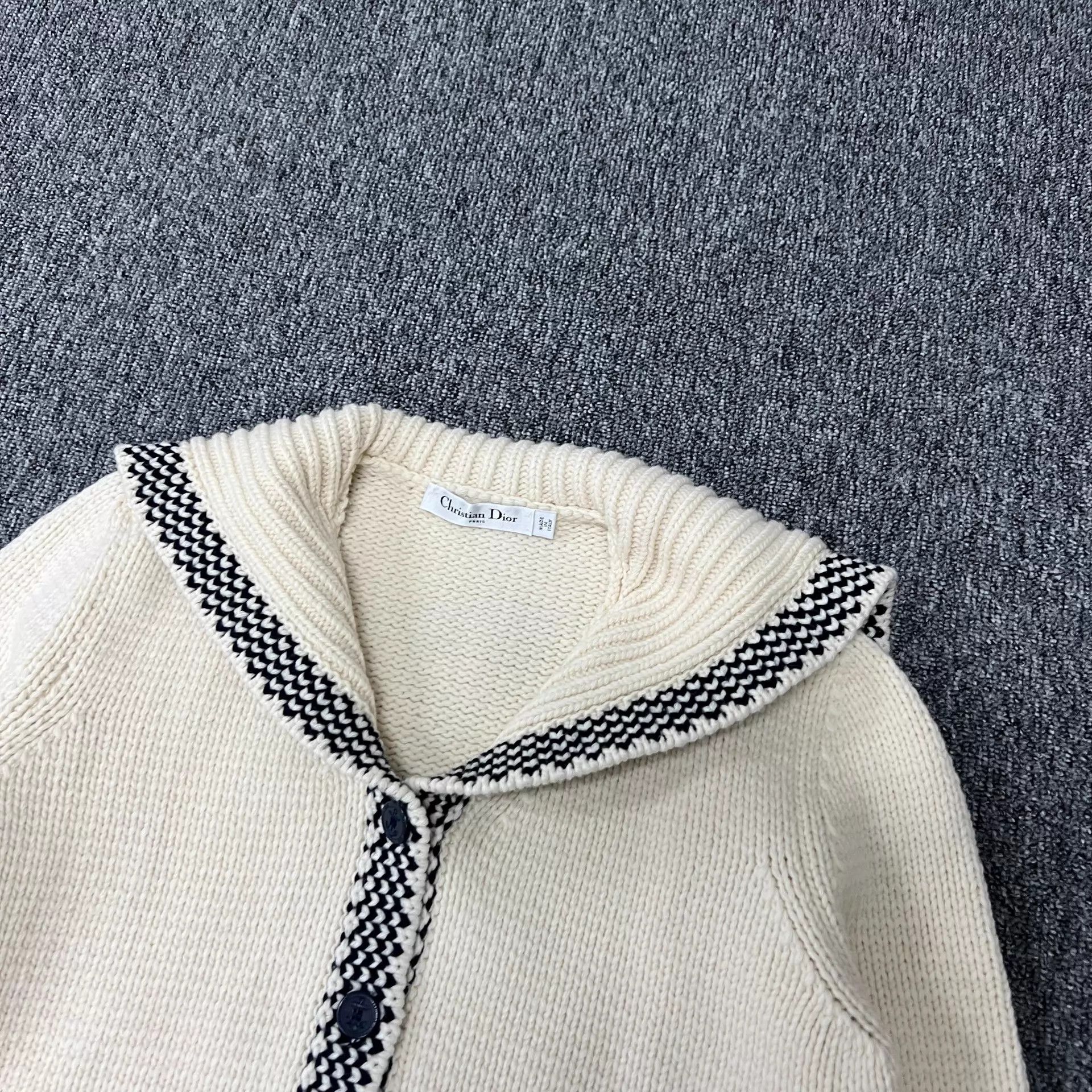 Dior Dior Sailor Collar Logo Cashmere Blend Knit Cardigan Size M / US 6-8 / IT 42-44 - 4 Thumbnail