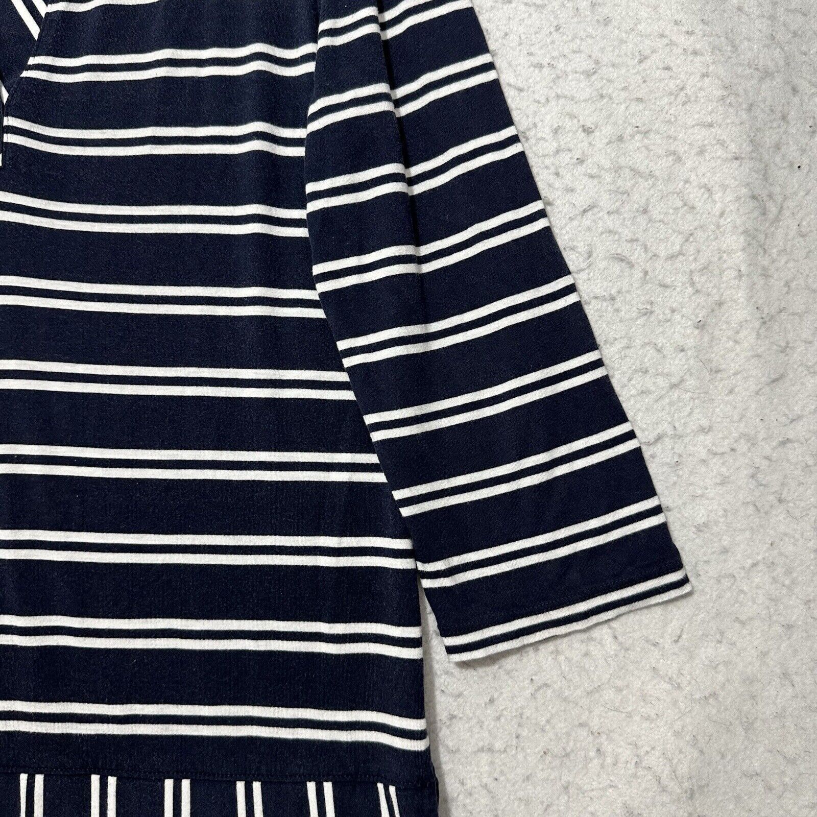 Other Talbots Medium V-Neck Pullover Top Navy Blue Striped Shirt Size M / US 6-8 / IT 42-44 - 6 Thumbnail