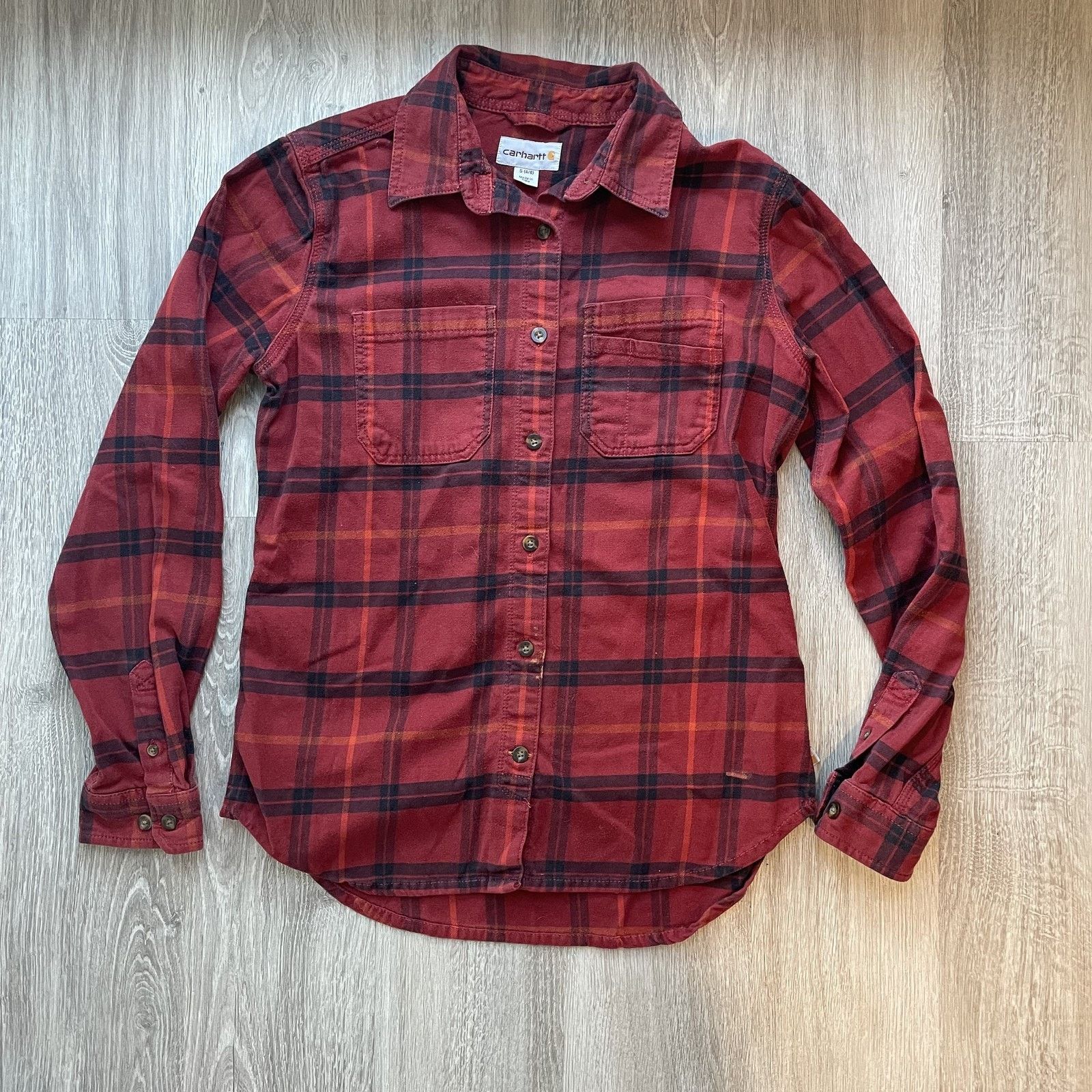 Carhartt Carhartt Women's Red Plaid Flannel Shirt Button Up Small 4/6 Size US S / EU 44-46 / 1 - 2 Thumbnail