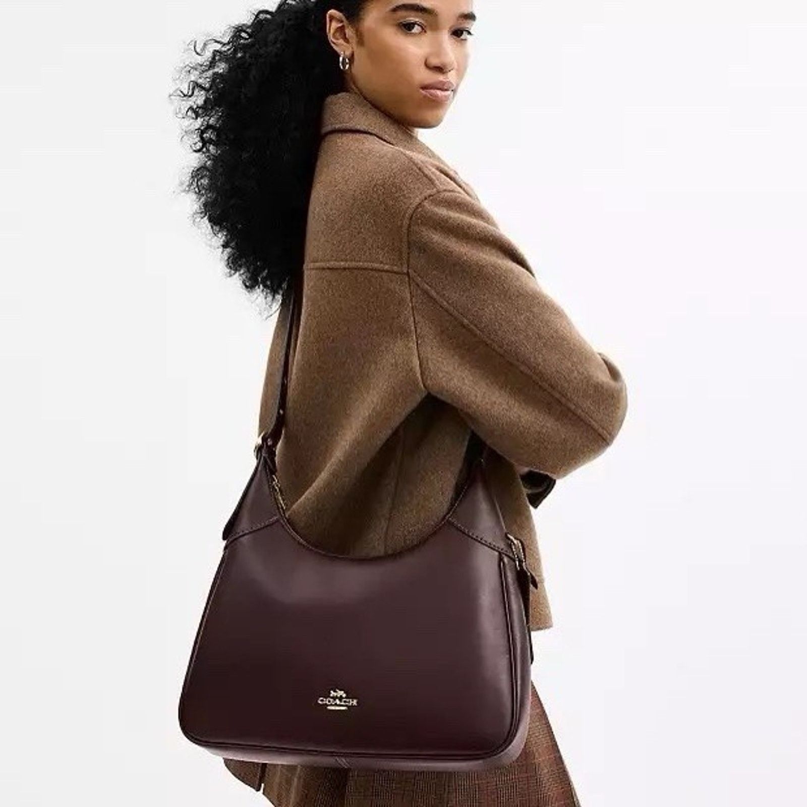Coach NWT Coach Ella Shoulder Bag Leather CCE48 Espresso Size ONE SIZE - 7 Thumbnail