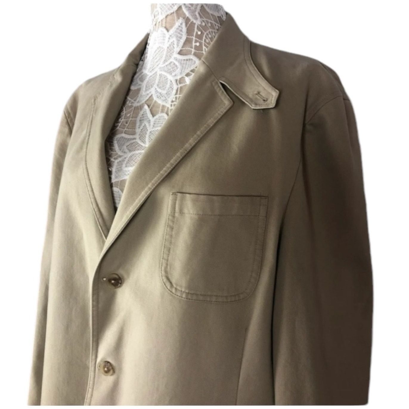 Lands' End Barn coat stand collar patch elbow Khaki Lands' End 44 R Size US L / EU 52-54 / 3 - 6 Thumbnail