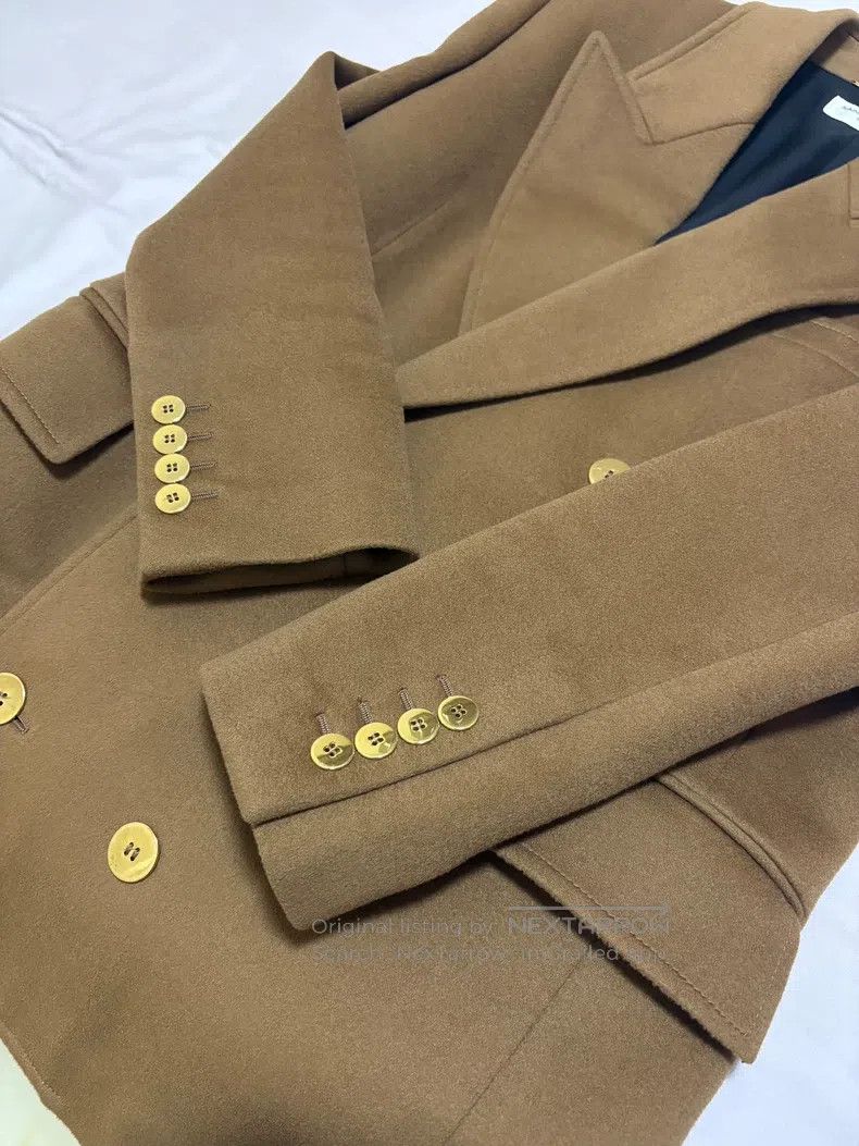 Saint Laurent Paris Saint Laurent Paris Gold Brown Wool Jacket Size US XXS / EU 40 - 3 Thumbnail