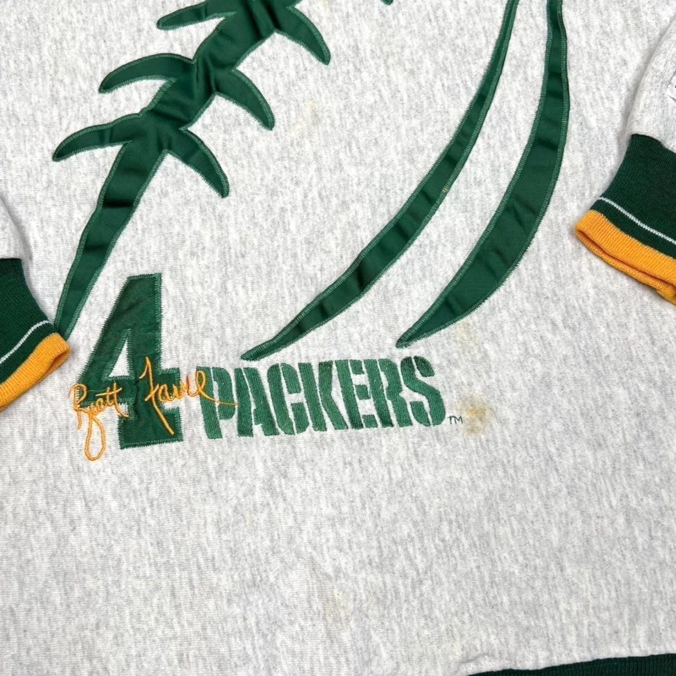 NFL VINTAGE Legends Athletic Green Bay Packers Brett Favre Sweatshirt L Adult Mens Long Sleeve Round Neck Embroidered Logo Pullover Size US L / EU 52-54 / 3 - 5 Thumbnail