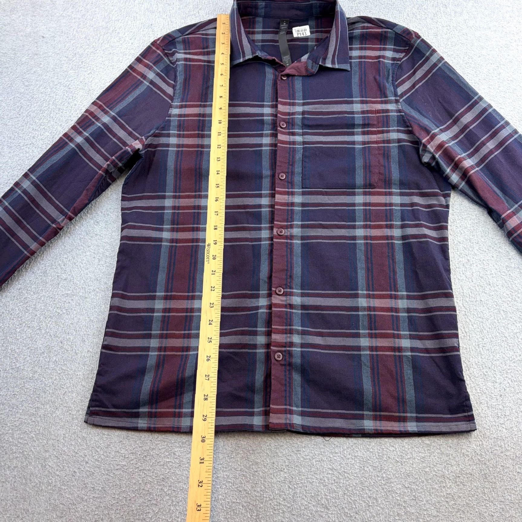 Lululemon Lululemon Shirt Mens Large Purple Plaid Long Sleeve Button Up Stretch Casual Shirt Size US L / EU 52-54 / 3 - 3 Thumbnail