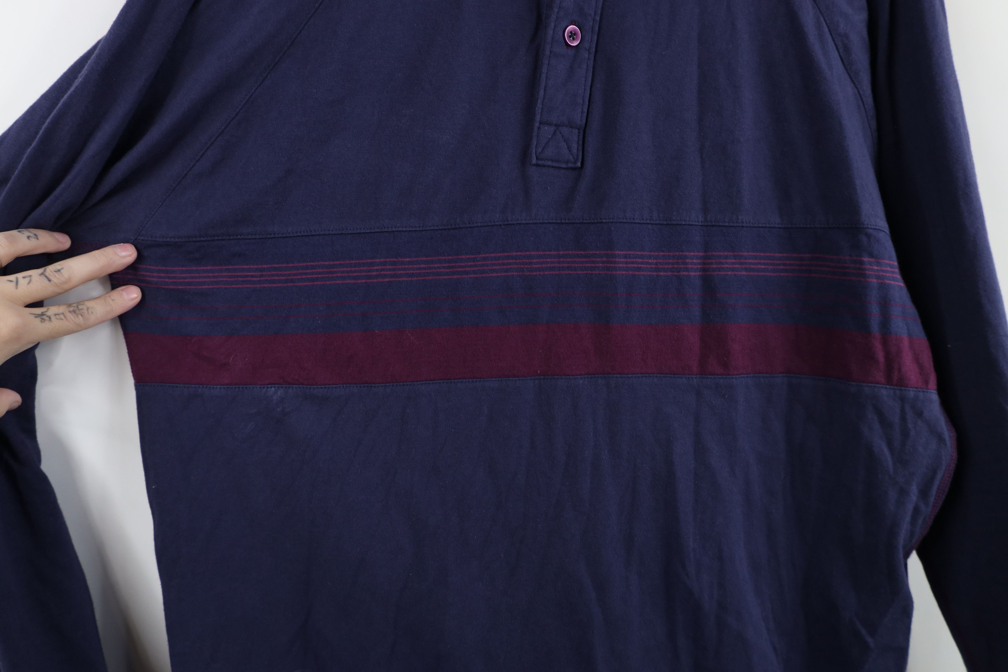 Vintage Vintage 90s Streetwear Block Long Sleeve Henley T-Shirt Size US XL / EU 56 / 4 - 7 Thumbnail