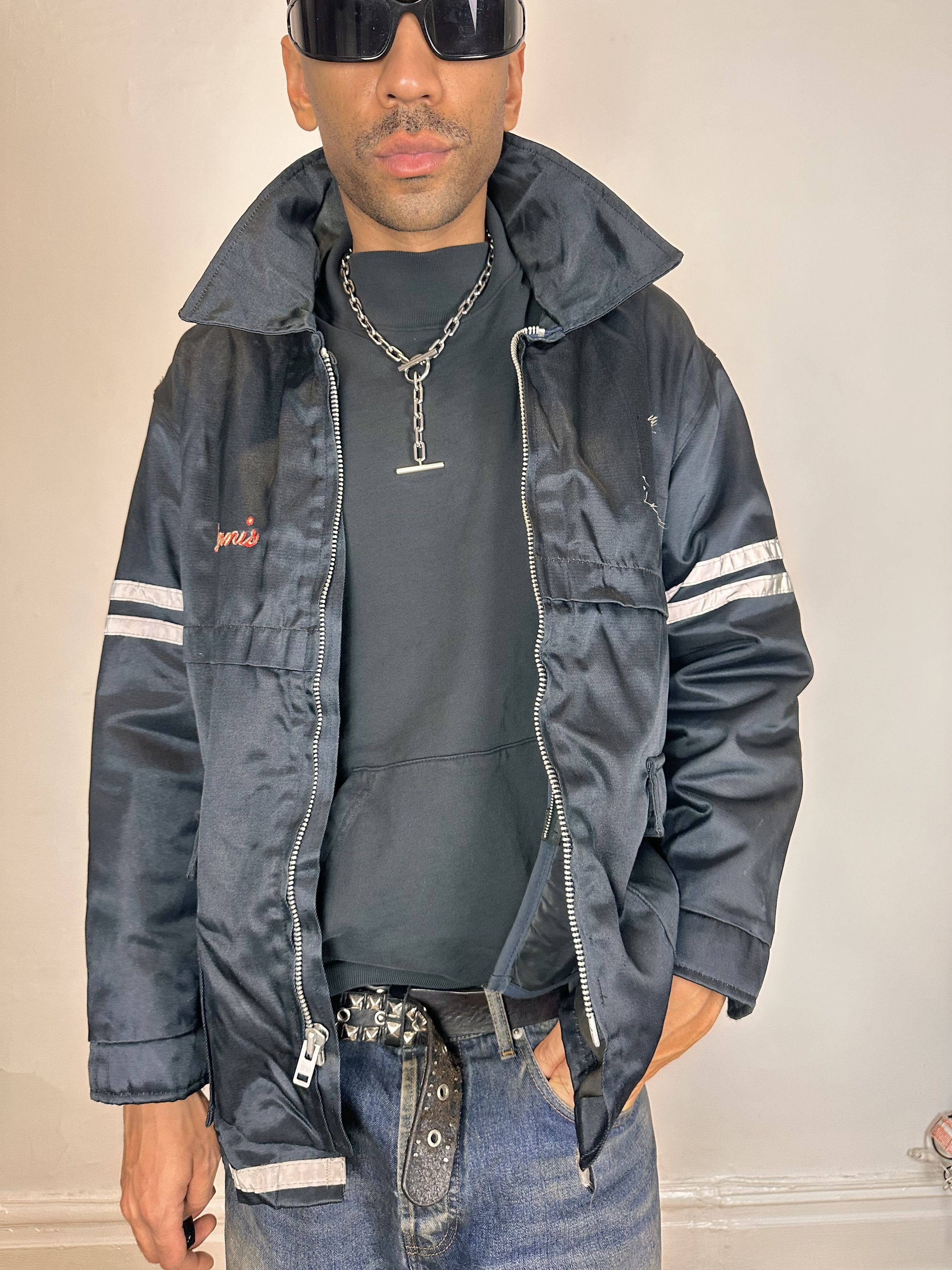 Vintage Vintage Dark Blue High Vis Utility Work Jacket - XL Size US XL / EU 56 / 4 - 2 Thumbnail