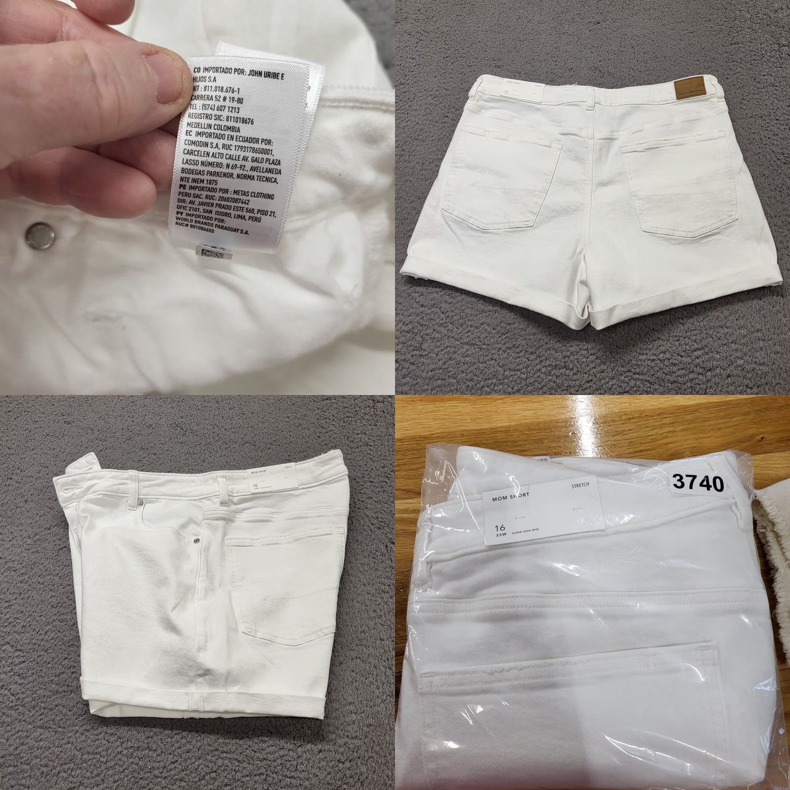 American Eagle Outfitters NWT American Eagle Outfitters Mom Shorts Women's Size 16 33W Natural Super Hi Rise Stretch Denim Beige 5-Pocket Regular Mens Size 38" / US 16 / IT 52 - 10 Thumbnail