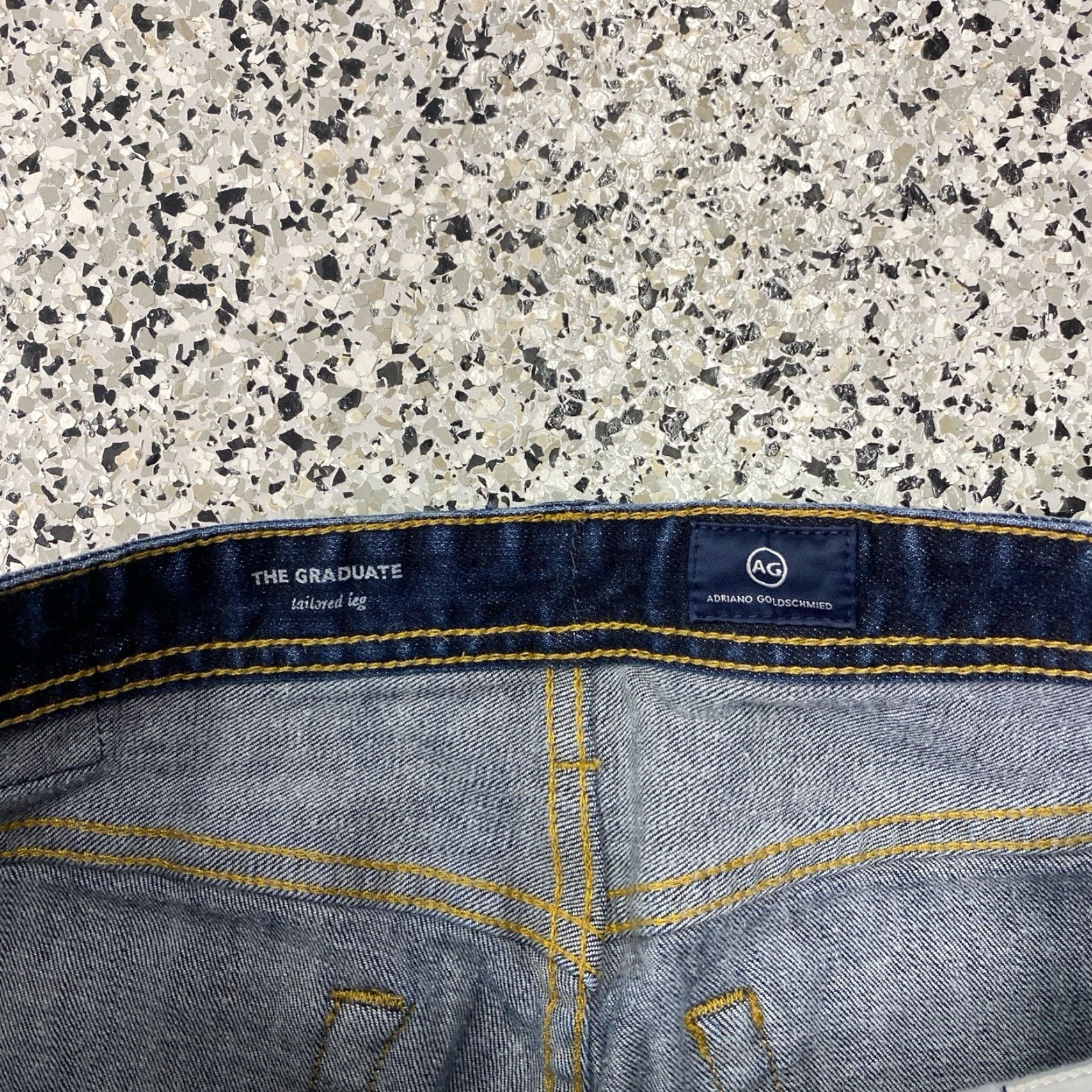 Vintage AG Adriano Goldschmied The Graduate Tailored Leg Jeans Mens 33 28 Blue Denim Regular Straight 5-Pocket Size US 33 - 3 Thumbnail