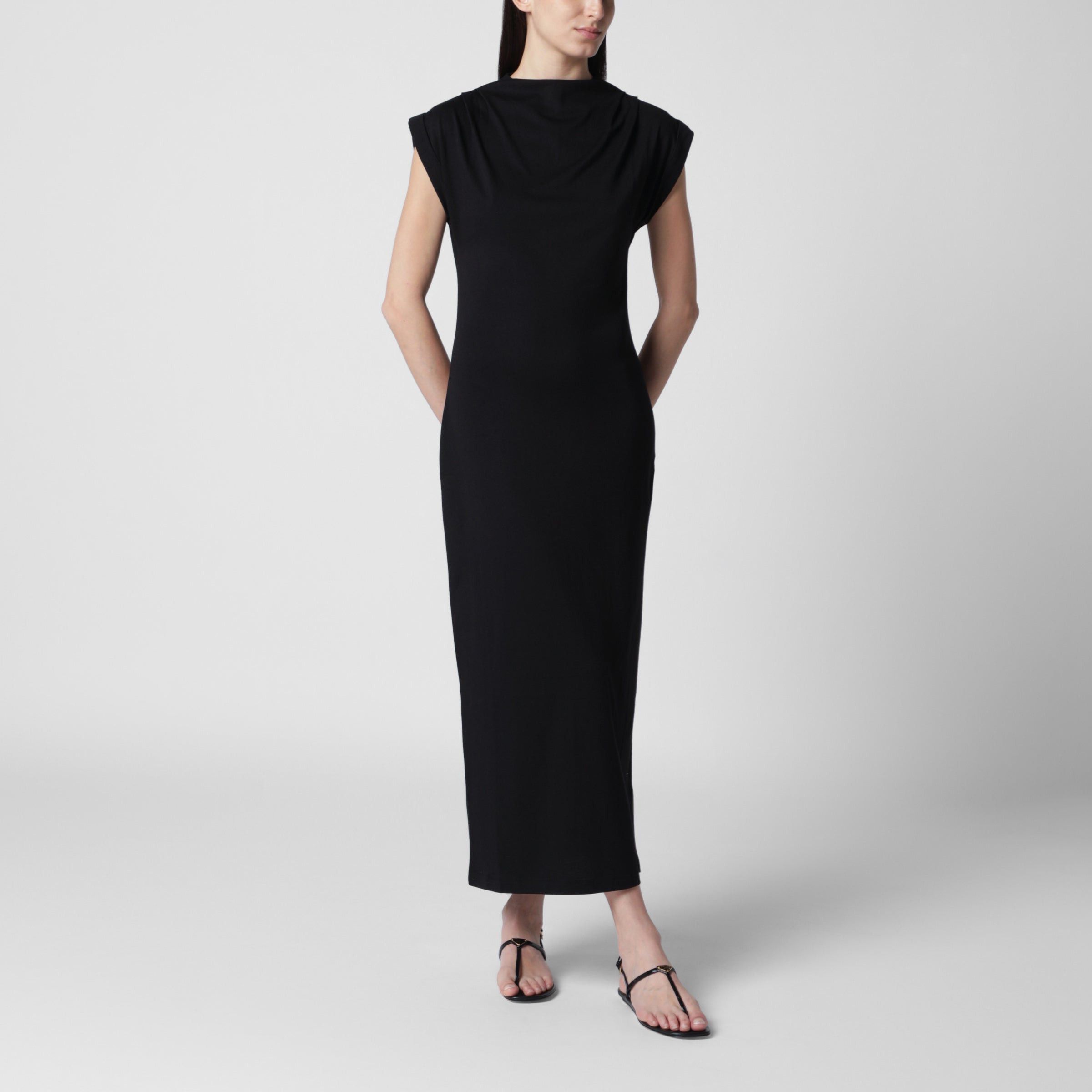 Anine Bing Anine Bing Alix Black Cotton-Blend Dress Size ONE SIZE - 1 Thumbnail