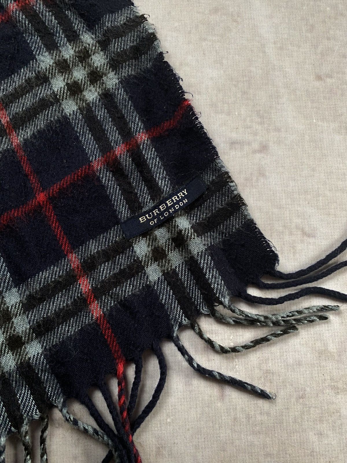Burberry × Burberry Prorsum Vintage Burberry Dark Blue Checkered Scarf Size ONE SIZE - 4 Thumbnail