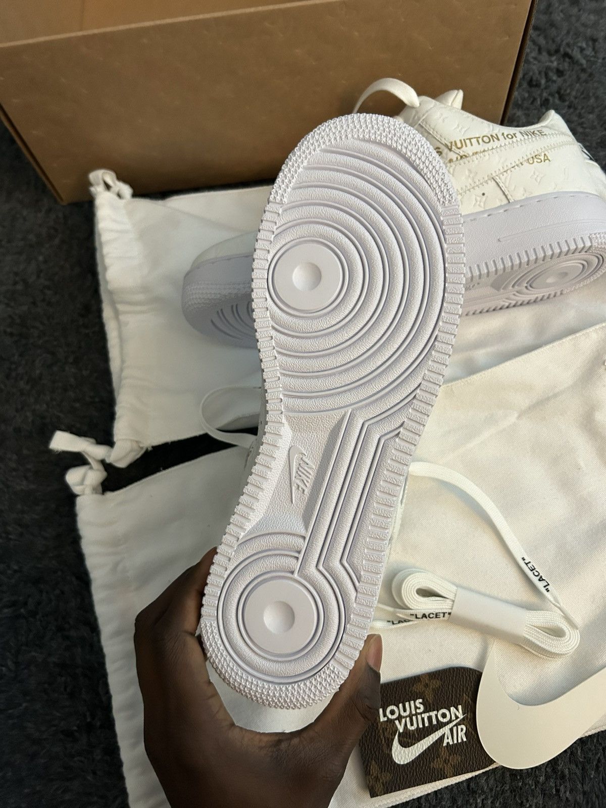 Louis Vuitton Louis Vuitton Nike White Monogram Low Top Air Force 1 Size US 9 / EU 42 - 10 Thumbnail