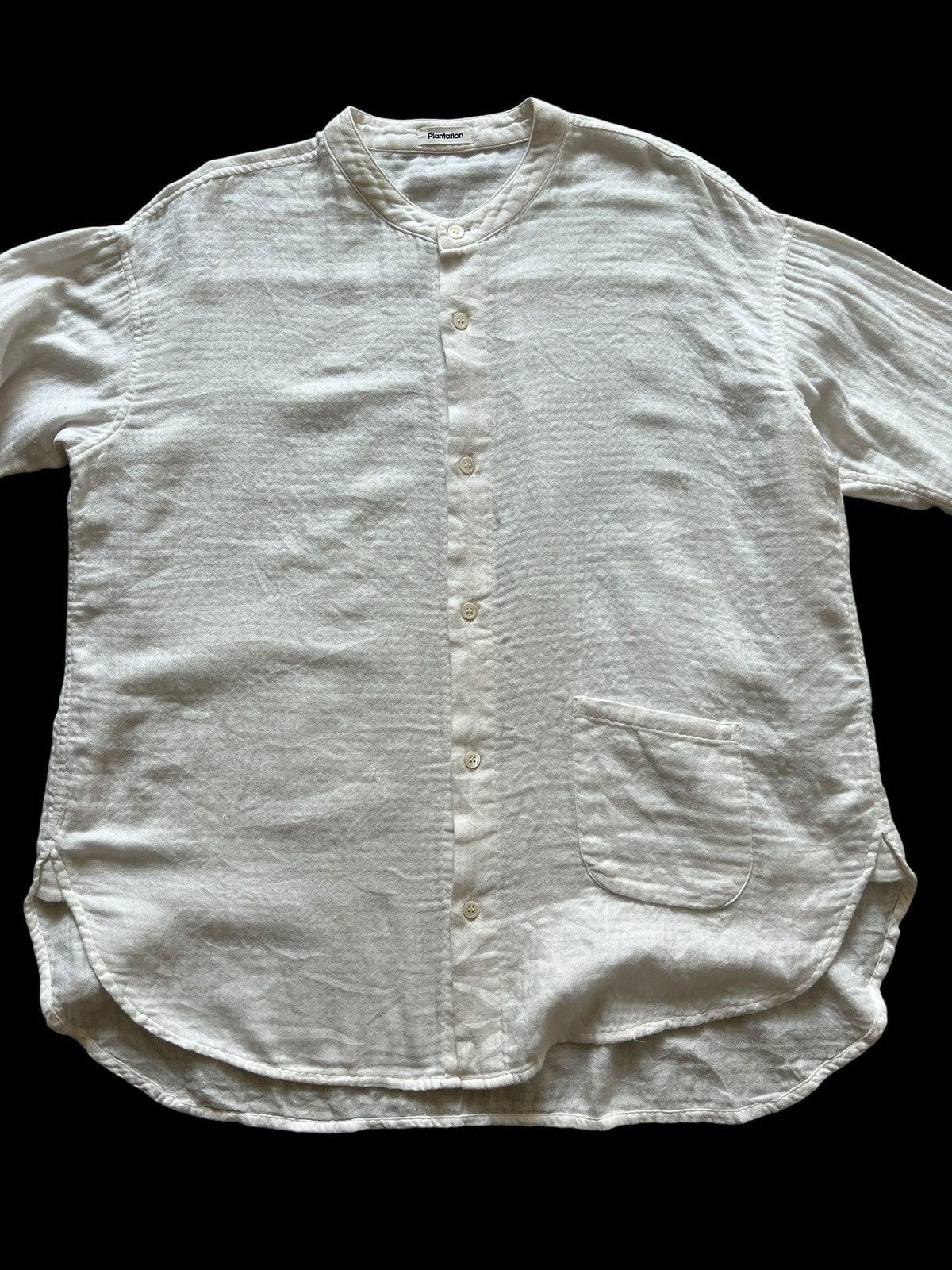Issey Miyake 90s Issey Miyake Plantation Oversized Mandarin Collar Shirt Size US L / EU 52-54 / 3 - 10 Thumbnail