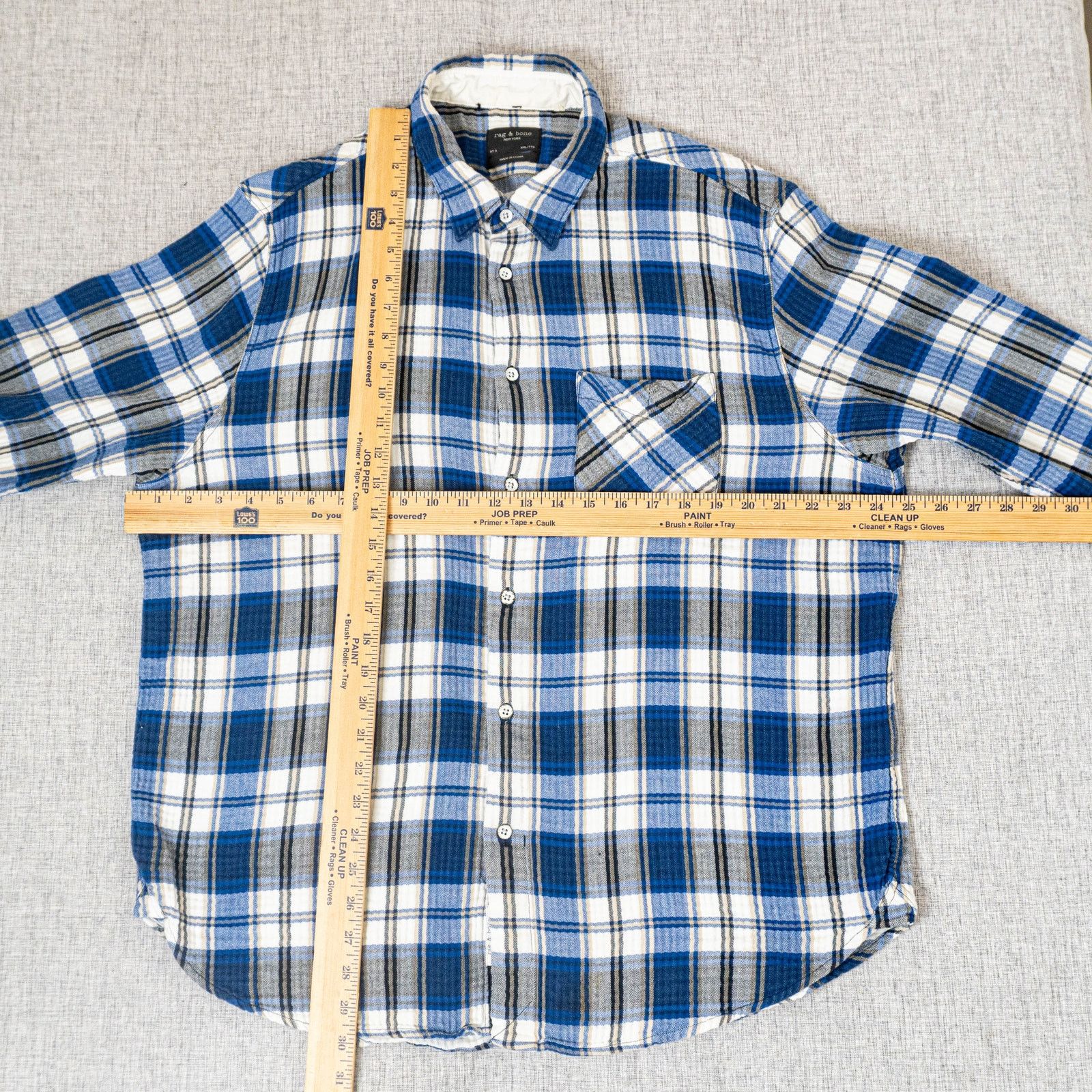 Rag & Bone Rag & Bone NY Fit 3 Button up Shirt Blue Plaid cotton 2XL Size US XXL / EU 58 / 5 - 3 Thumbnail