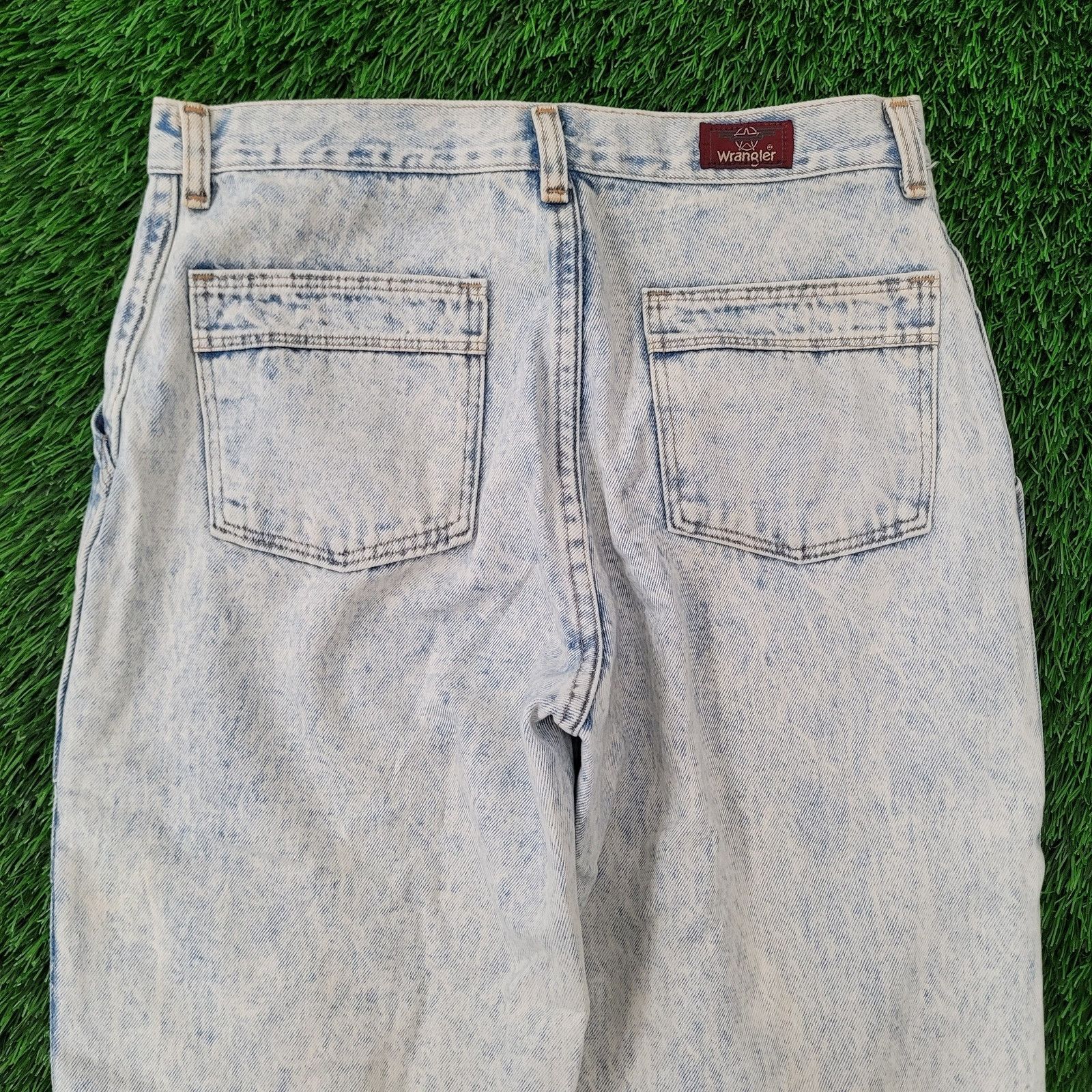 Wrangler VTG 80s Wrangler Acid-Wash Jeans High-Rise Double Knee USA Size US 30 / EU 46 - 10 Thumbnail