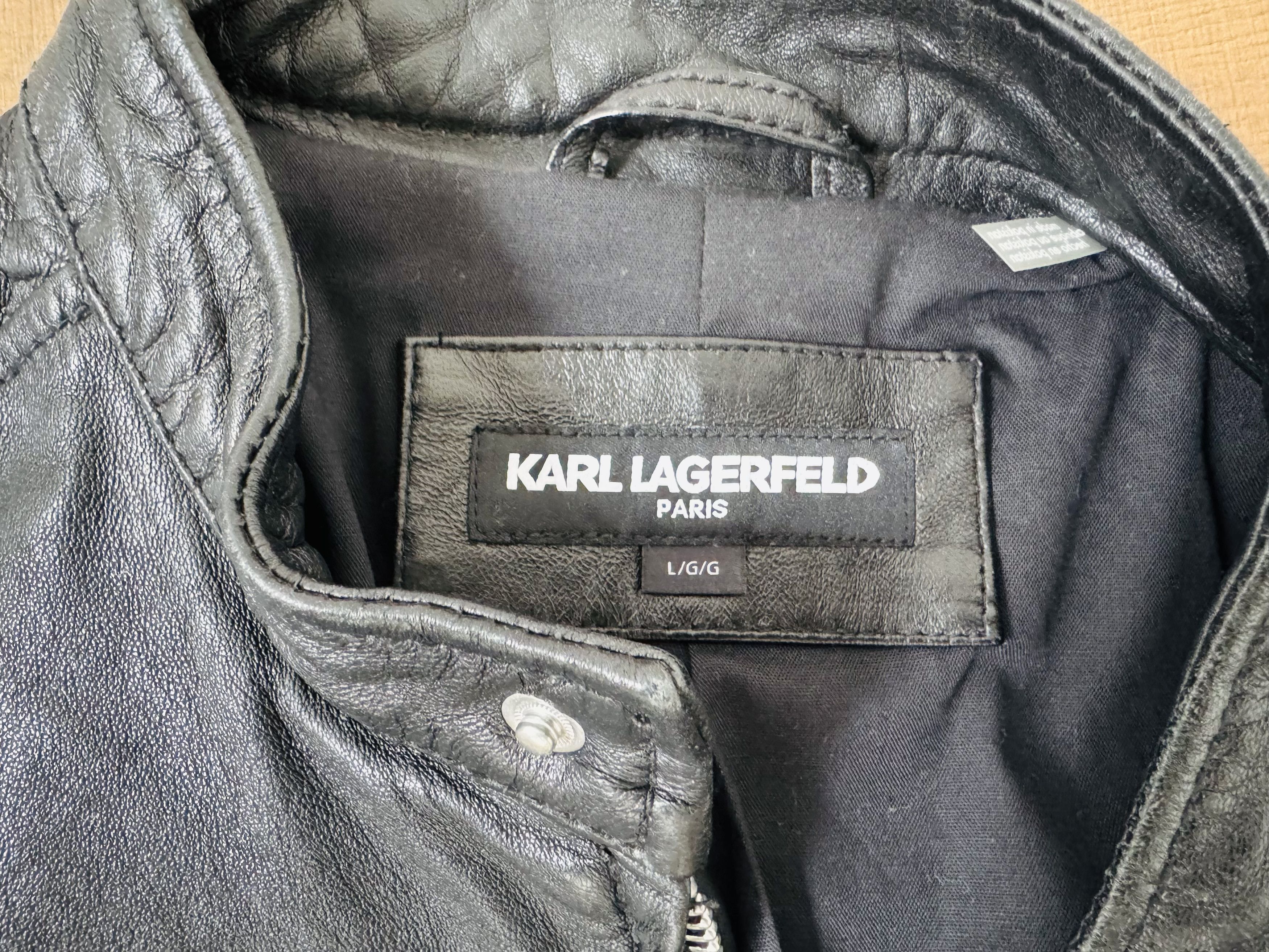 Karl Lagerfeld Leather Jacket In Black Size US L / EU 52-54 / 3 - 3 Thumbnail
