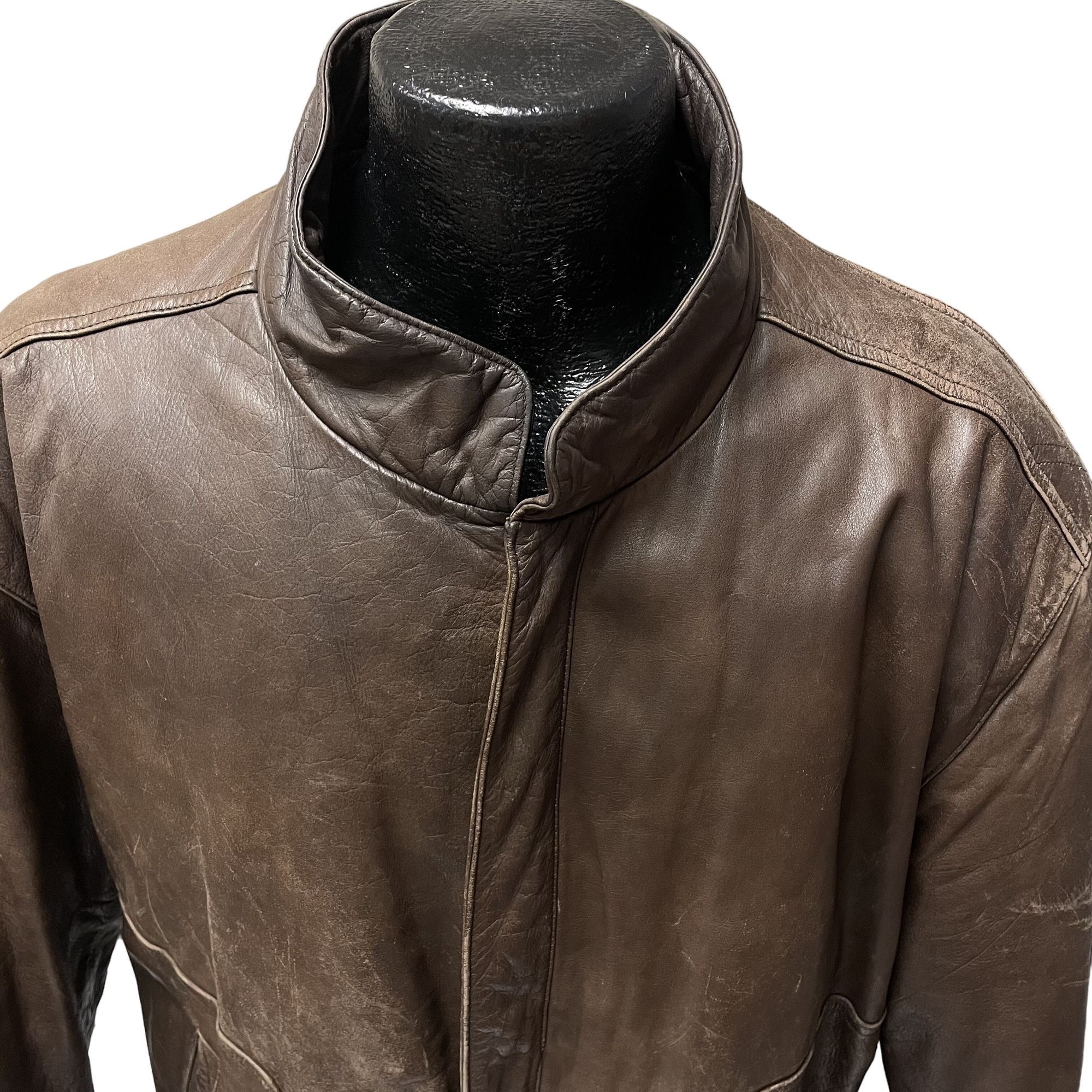 Other Vtg Reed Brown Distressed Leather Bomber FLIGHT Jacket Size US XL / EU 56 / 4 - 9 Thumbnail
