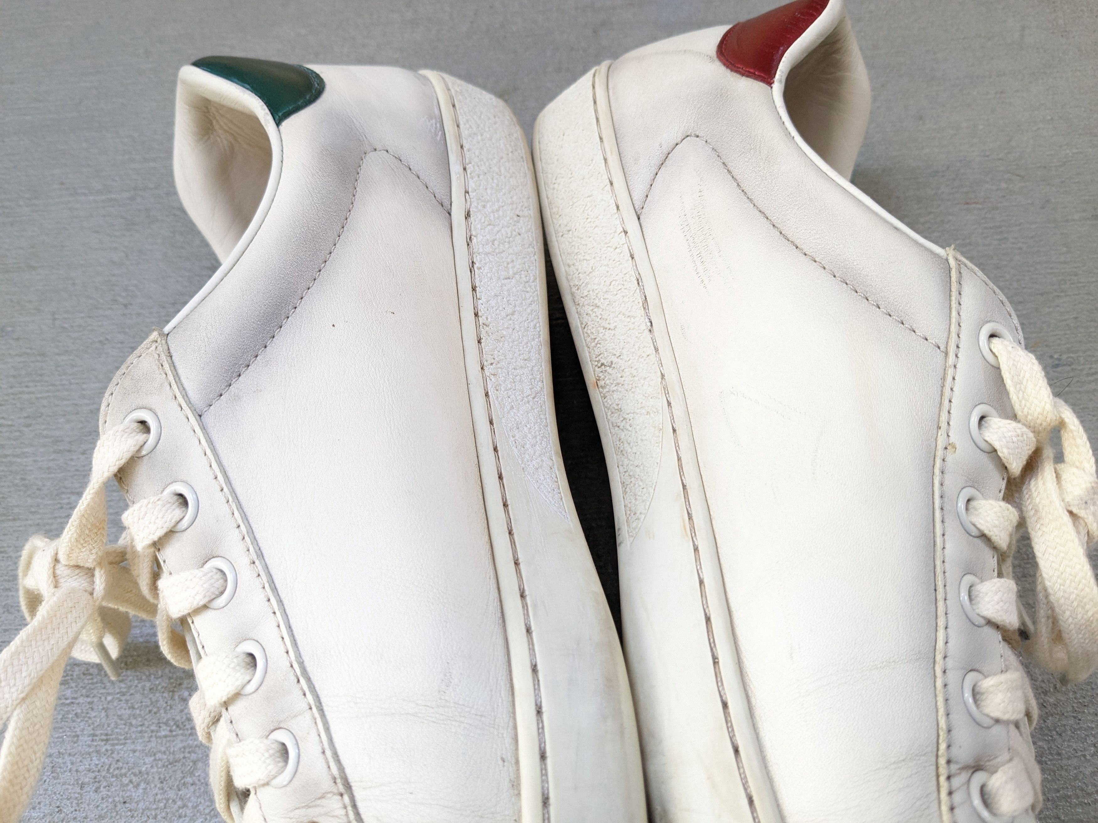 Gucci Gucci Ace Sneakers White 9 Distressed Low Tops Leather Size US 9 / EU 42 - 12 Thumbnail