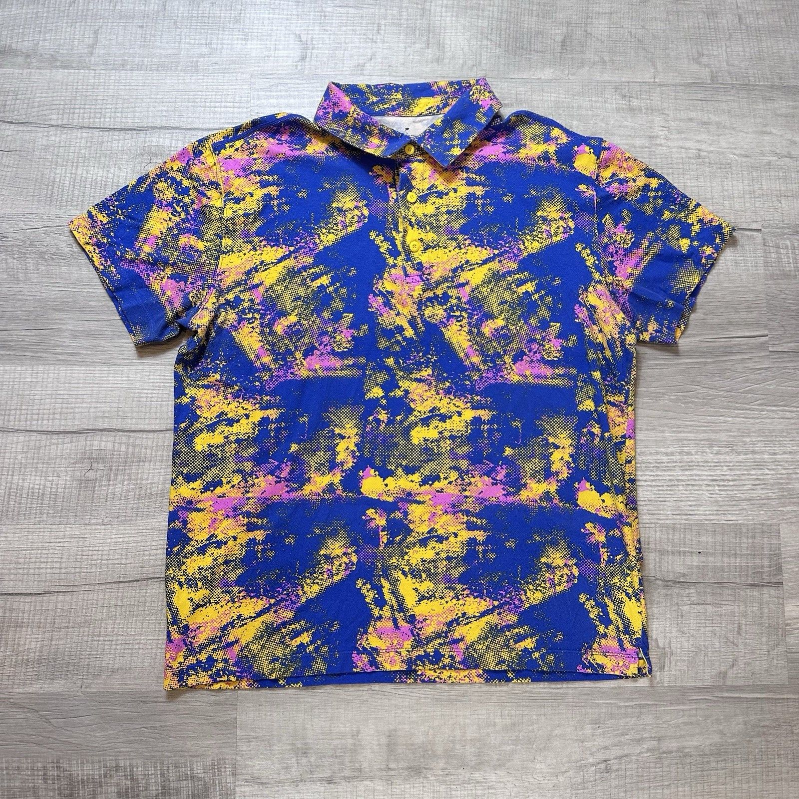 Fabletics (2) Fabletics The 24-7 Golf Polo Shirt Men's Large Abstract Size US L / EU 52-54 / 3 - 5 Thumbnail