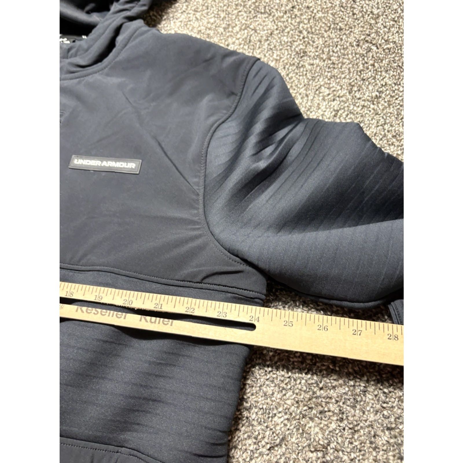 Under Armour Under Armour Storm Golf Jacket Mens XL Black Full Zip Quilted Hooded White Trim Size US XL / EU 56 / 4 - 7 Thumbnail