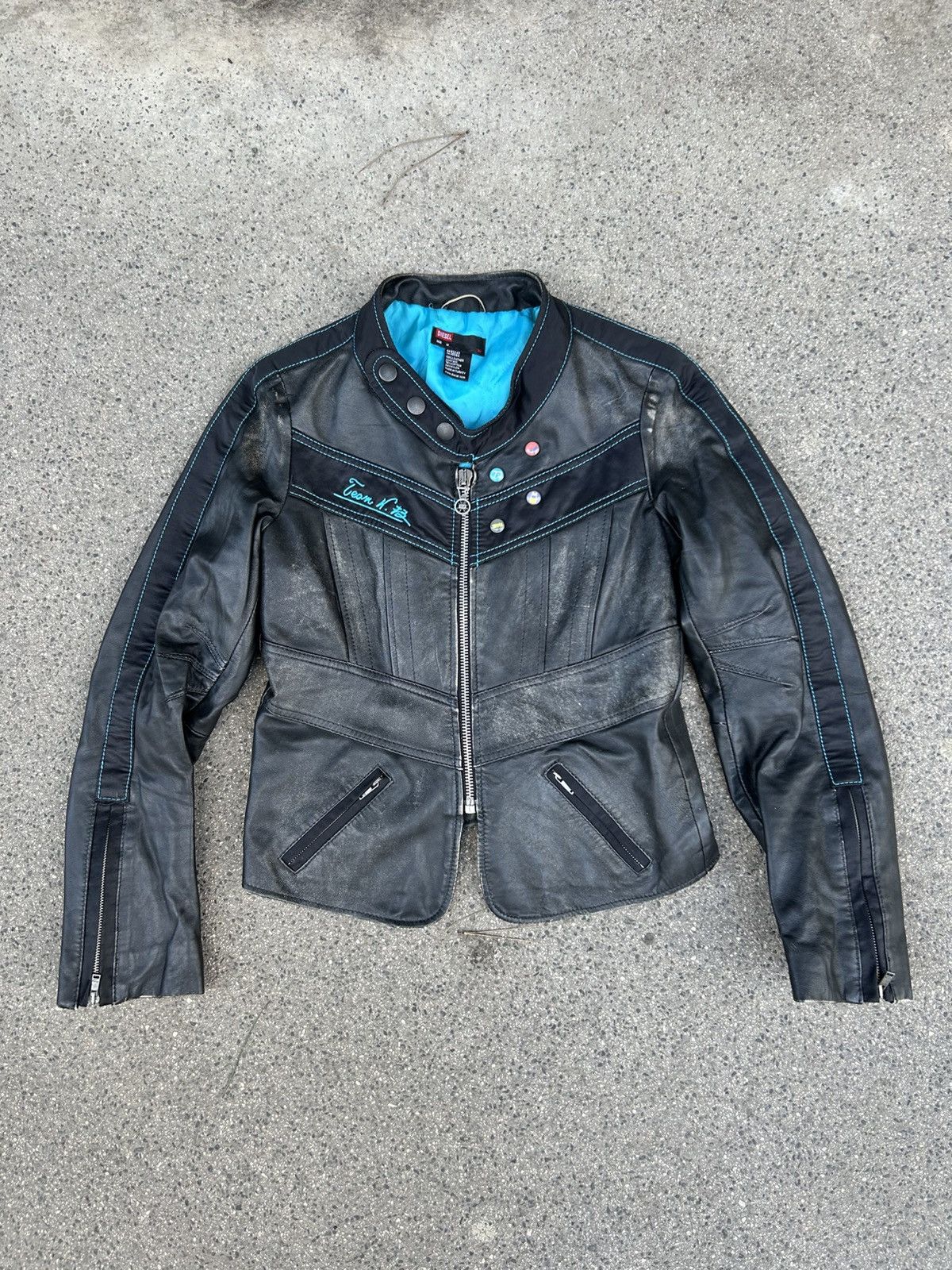 Diesel Vintage Diesel Y2K Leather Jacket Fitted Denim Moto Jacket Size M / US 6-8 / IT 42-44 - 6 Thumbnail