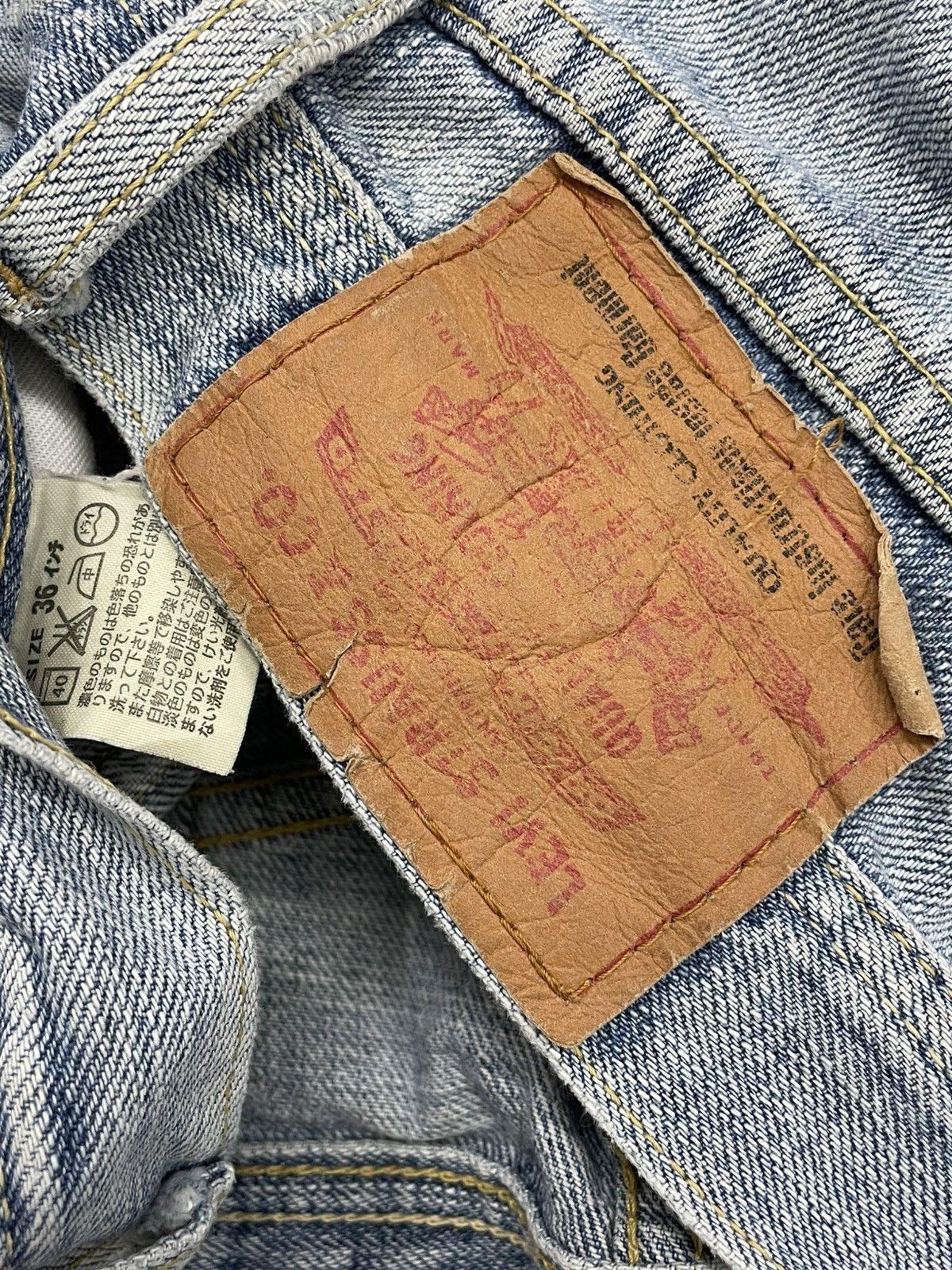 Levi's Vintage Clothing VINTAGE 533 LEVIS USA 90S DESIGNER OLD RIPPED BLUEWASH DENIM Size US 35 - 14 Thumbnail
