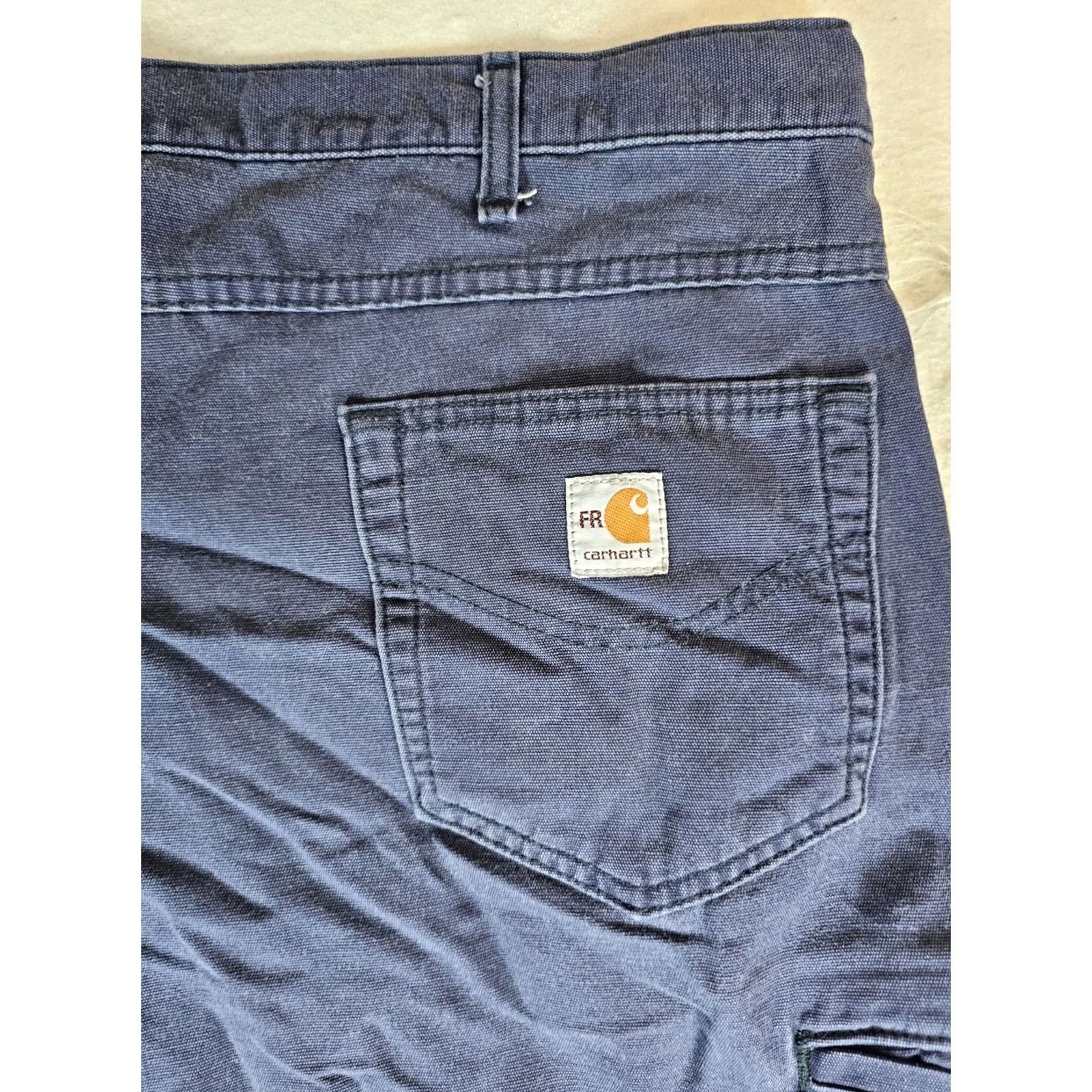 Carhartt VINTAGE: No (omit) Carhartt FR Jeans Loose Fit Flame Resistant Canvas FRB159 DNY Mens Sz 44x32 Blue Size US 44 / EU 60 - 6 Thumbnail