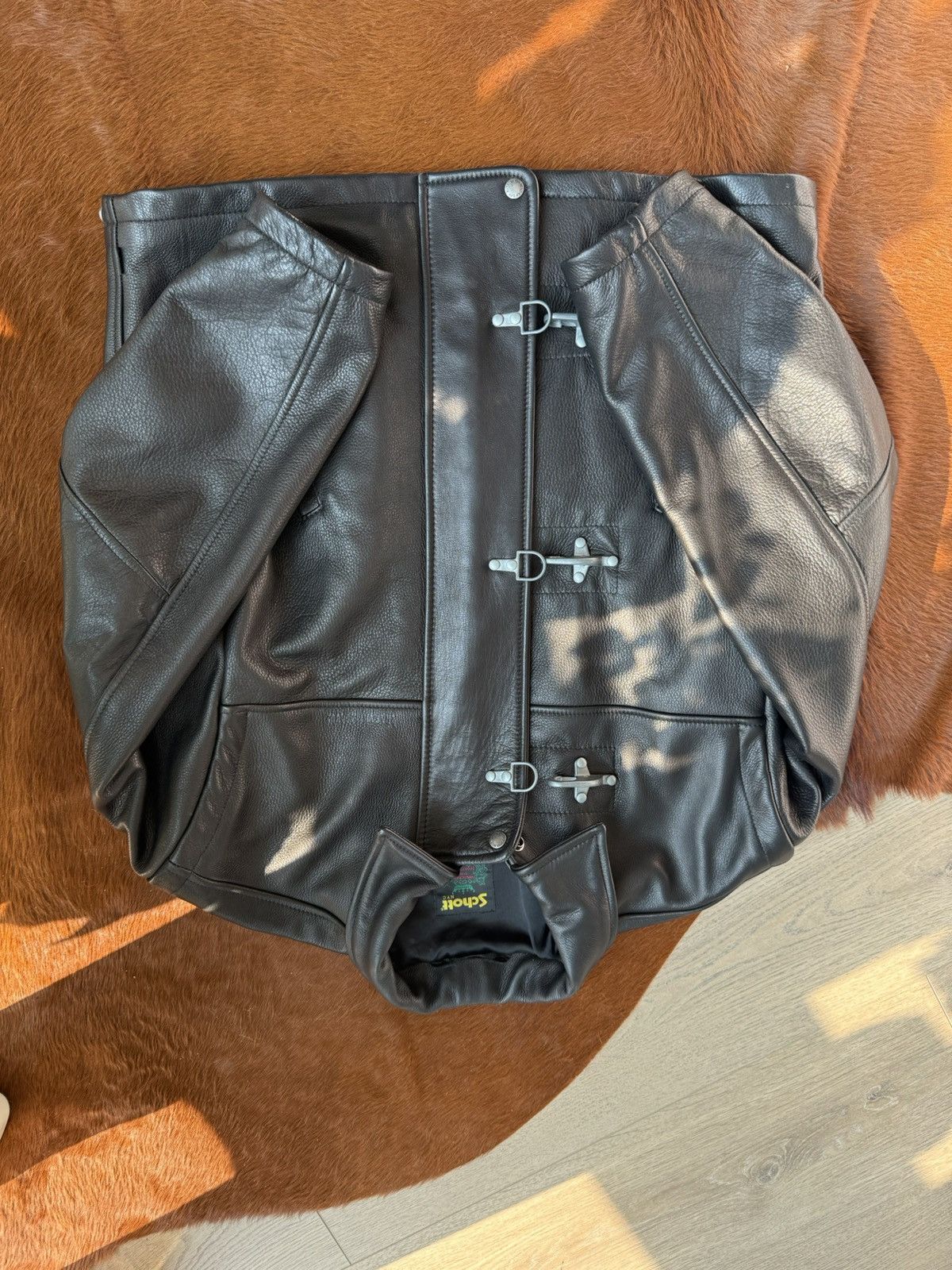 Supreme Schott Leather Clip Jacket