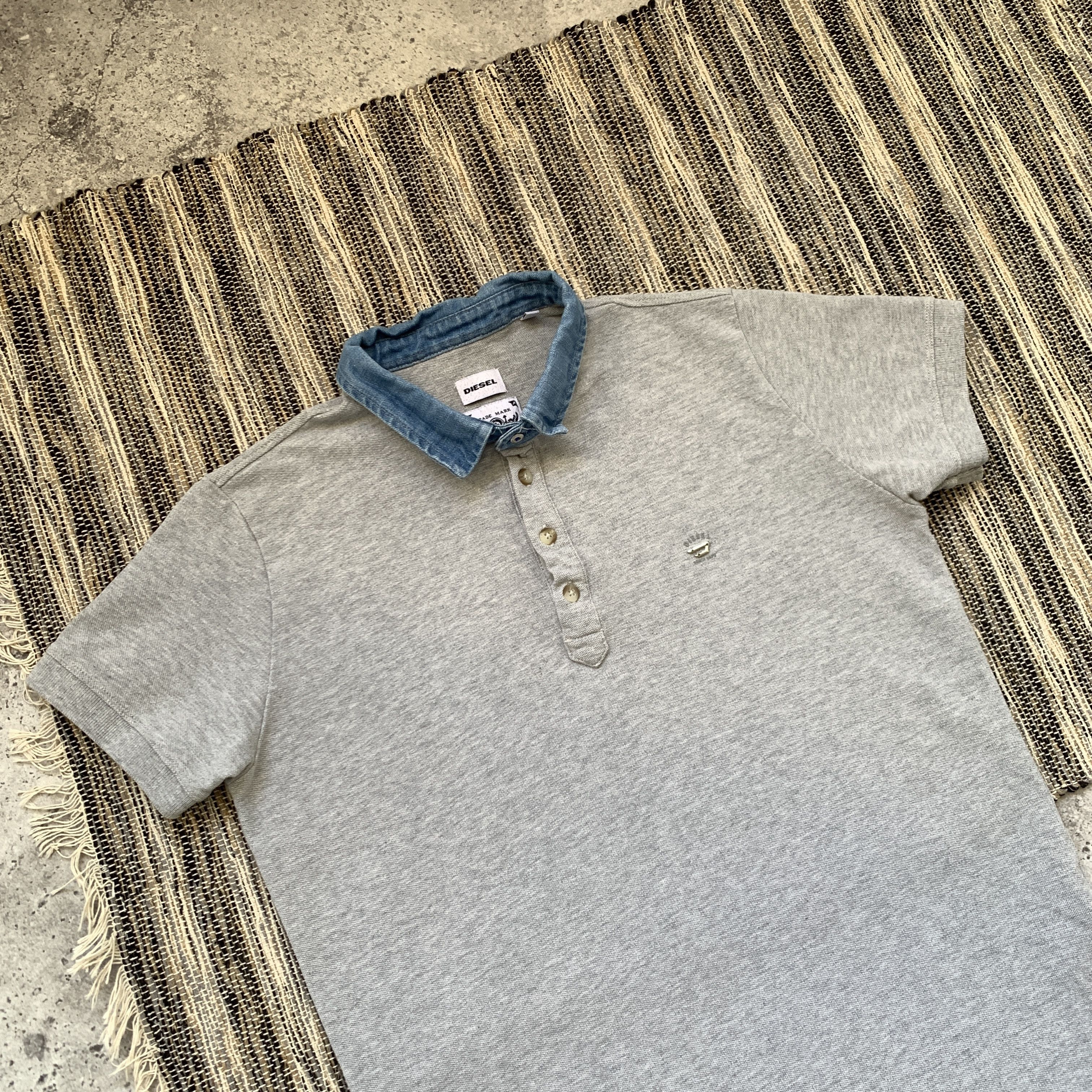 Diesel Diesel Grey Polo Tee Shirt Metal Logo Denim Neck Size US M / EU 48-50 / 2 - 2 Thumbnail