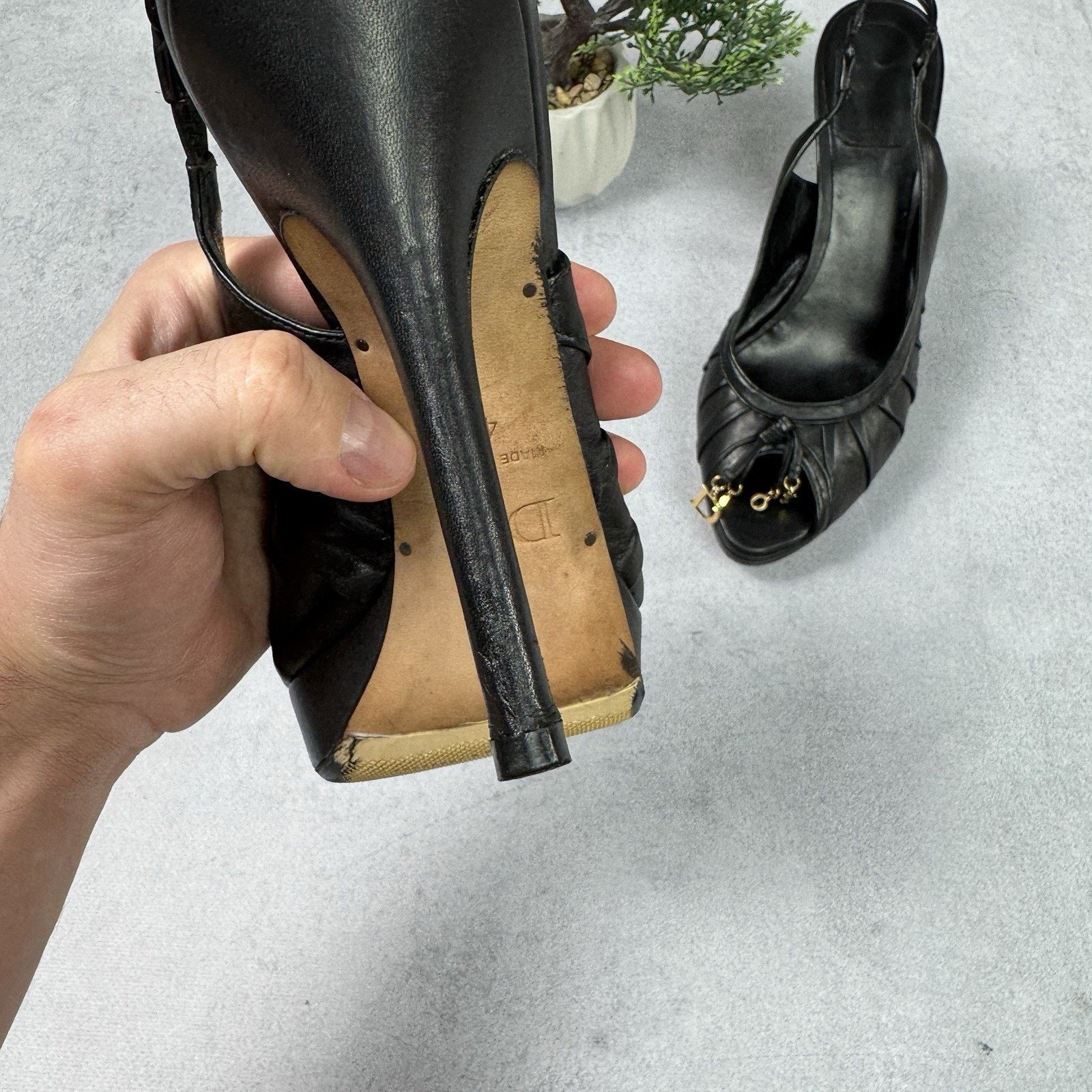 Dior Vintage Christian Dior Heels Black Size 40 Us 10 Metallic Size US 10 / IT 40 - 12 Thumbnail