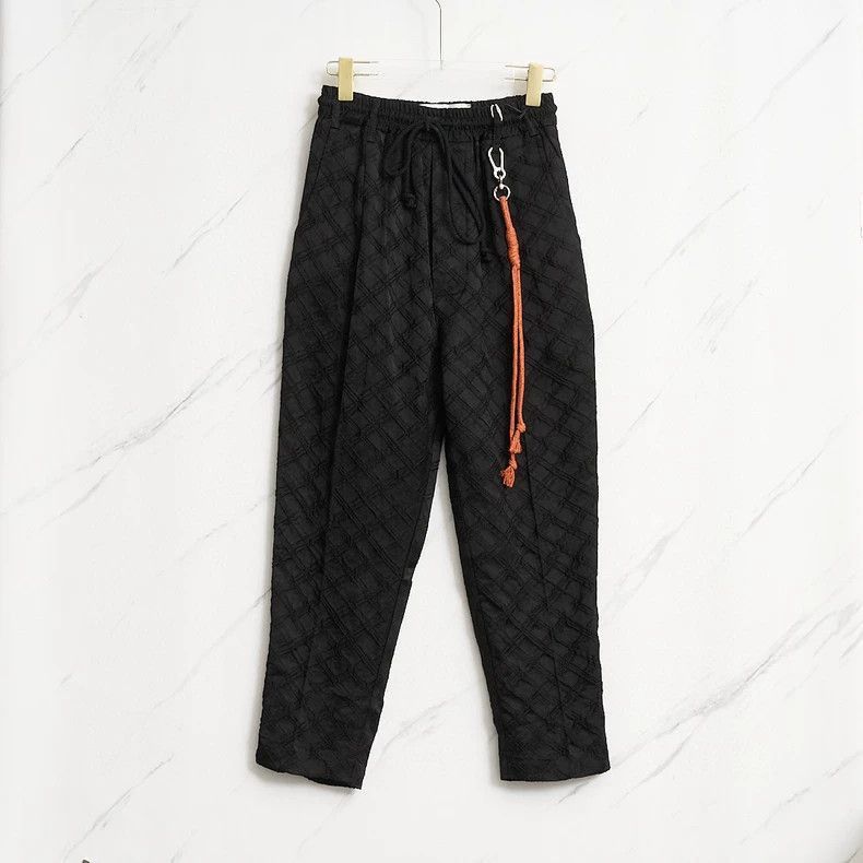 men's tapered casual black pants-2508