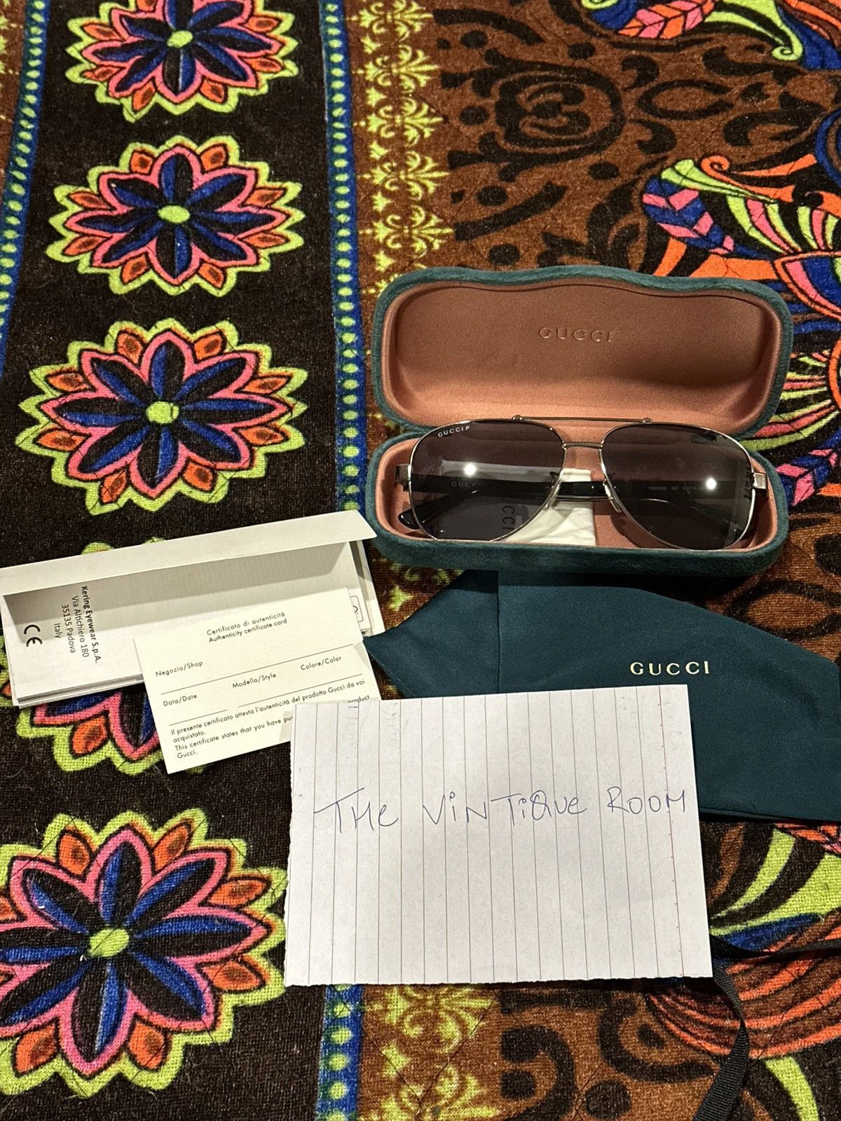 Gucci Gucci Aviator Sunglasses – Silver Frame / Grey Lenses Size ONE SIZE - 6 Thumbnail