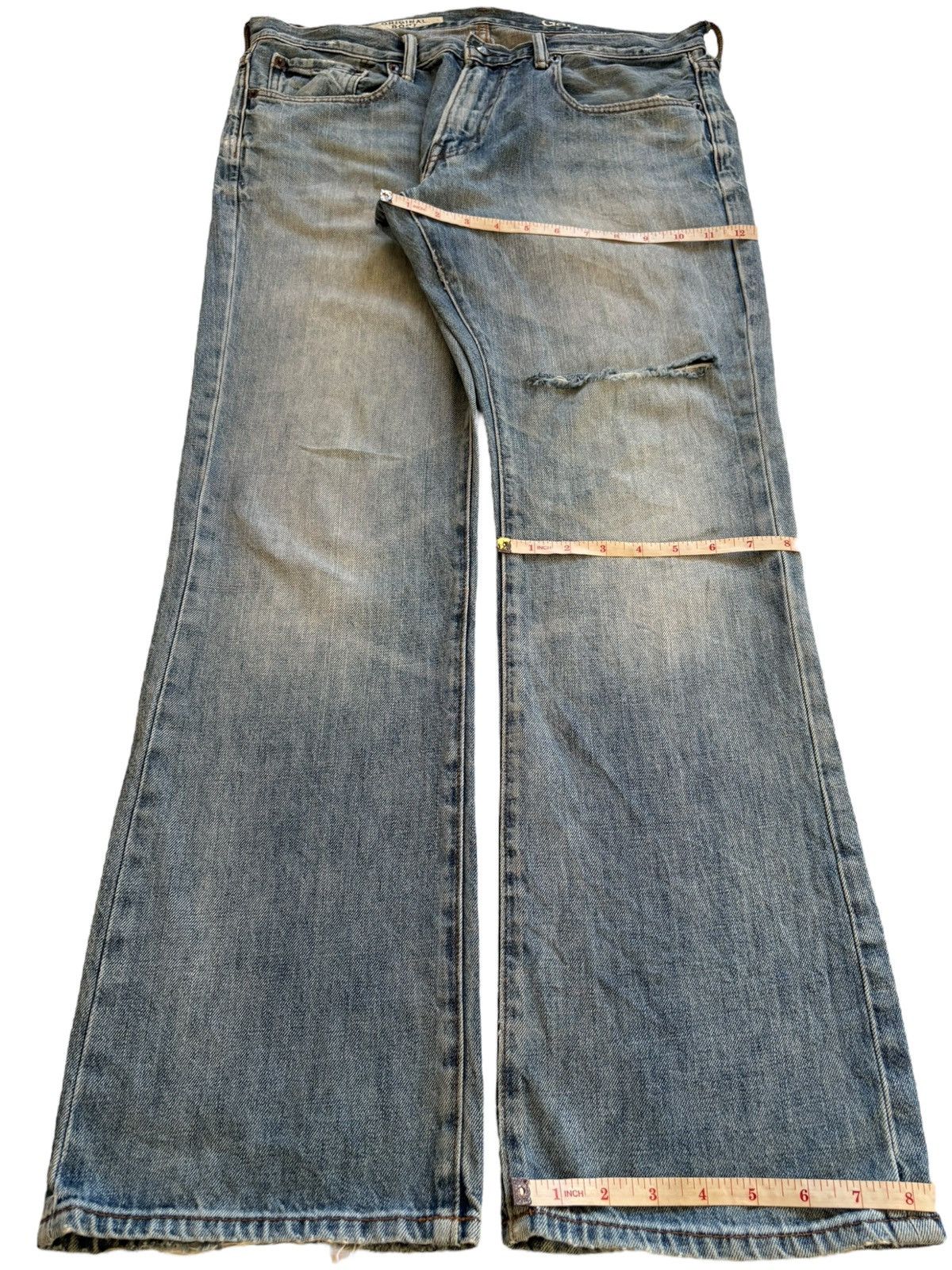 Gap SALES🔥Vintage GAP Mud Wash Distressed Bootcut Flare Jeans Size US 34 / EU 50 - 16 Thumbnail