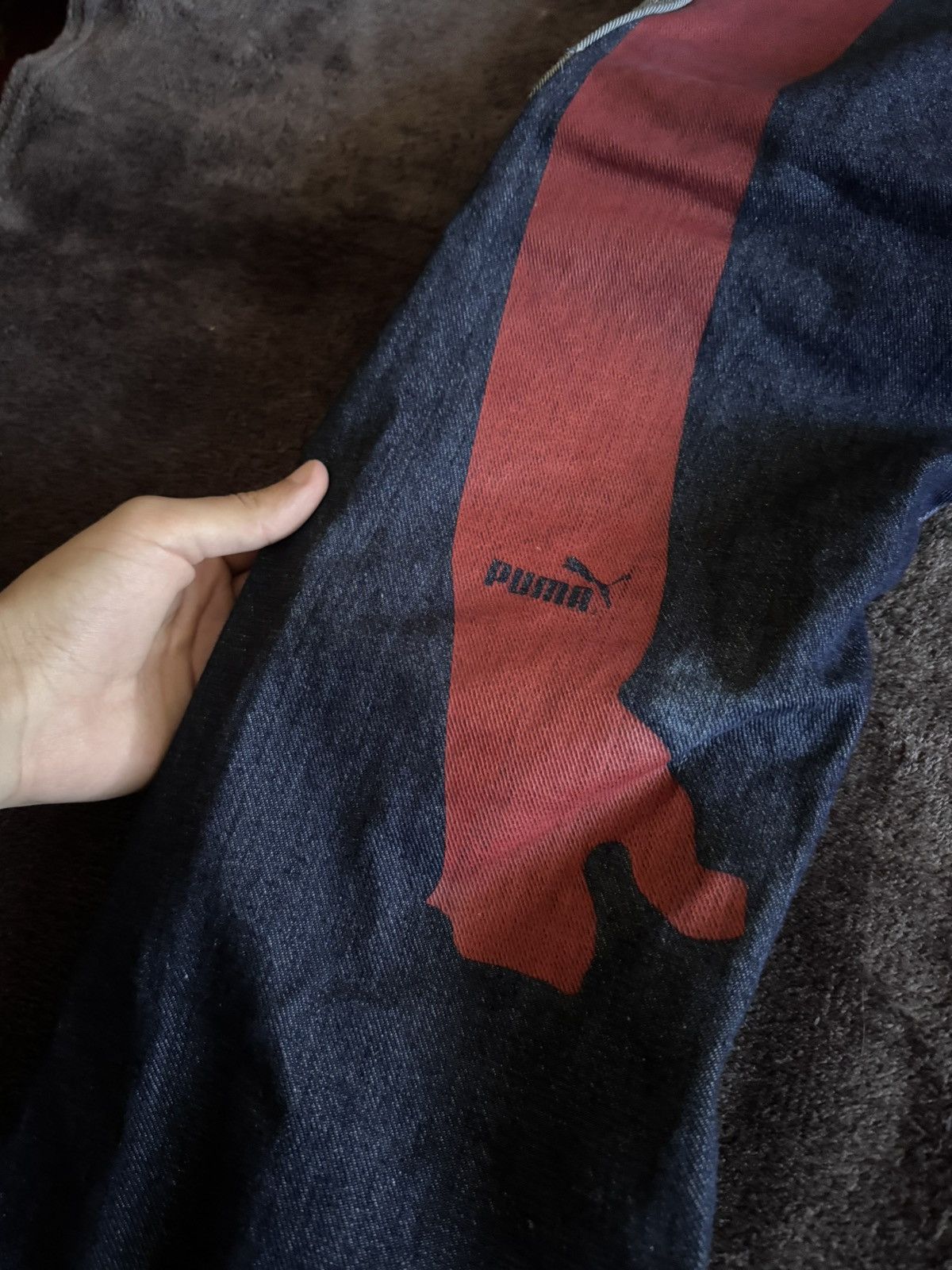 Evisu × Puma Evisu Puma vintage denim pants pocket big logo Size US 33 - 13 Thumbnail