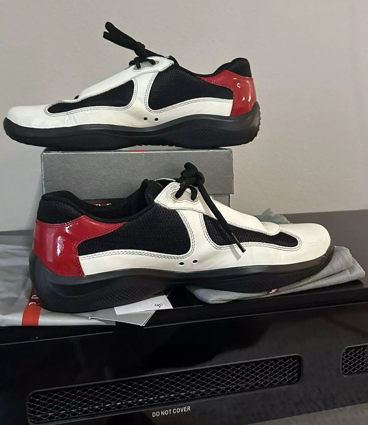Prada Prada Cloudbust Sneakers Red White Black 9.5 Patent Leather Size US 9.5 / EU 42-43 - 3 Thumbnail
