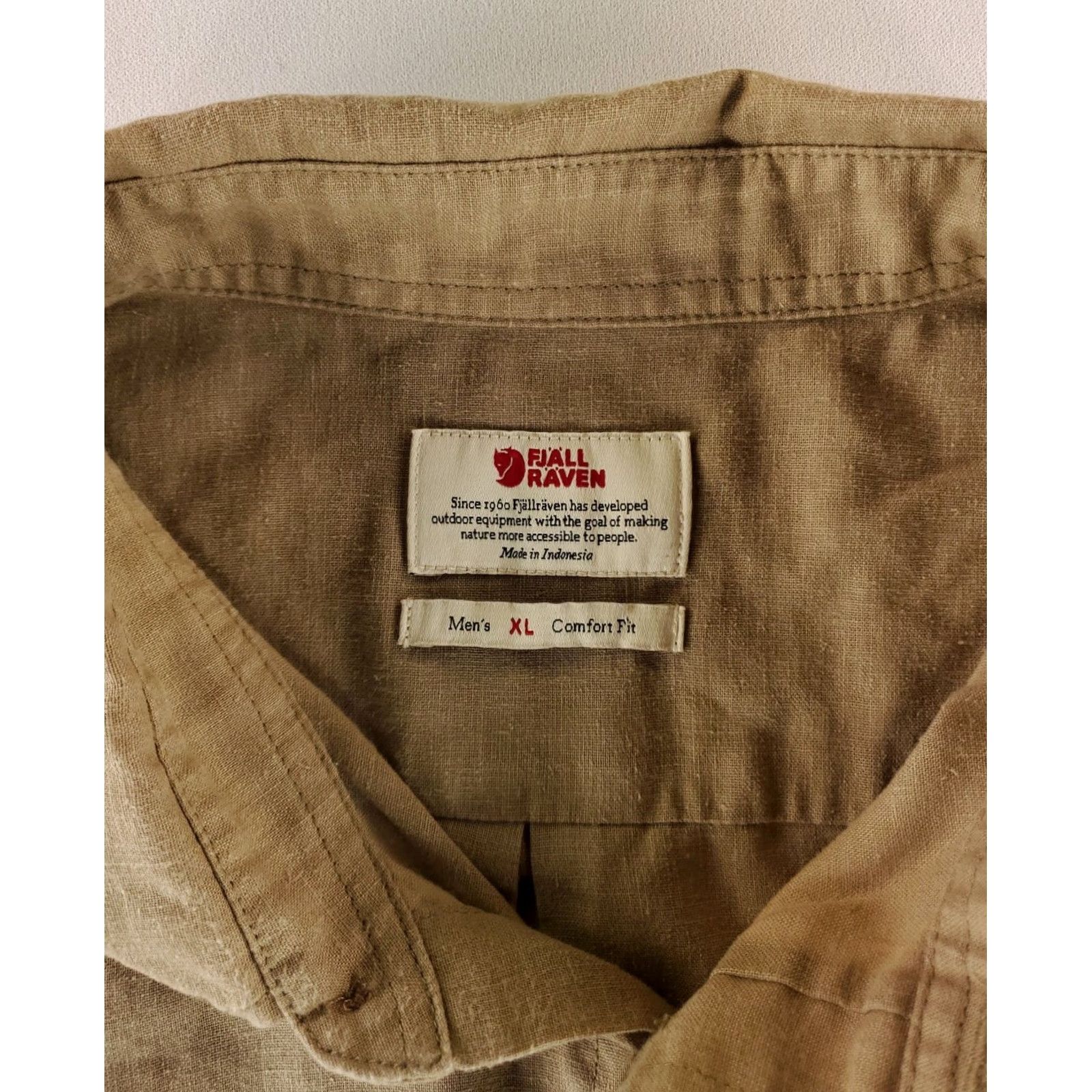 Vintage Fjallraven Ovik Travel Button Up Shirt Hemp Poly Blend Short Sleeve Tan Mens XL Beige Shirt Mens XL Size US XL / EU 56 / 4 - 3 Thumbnail