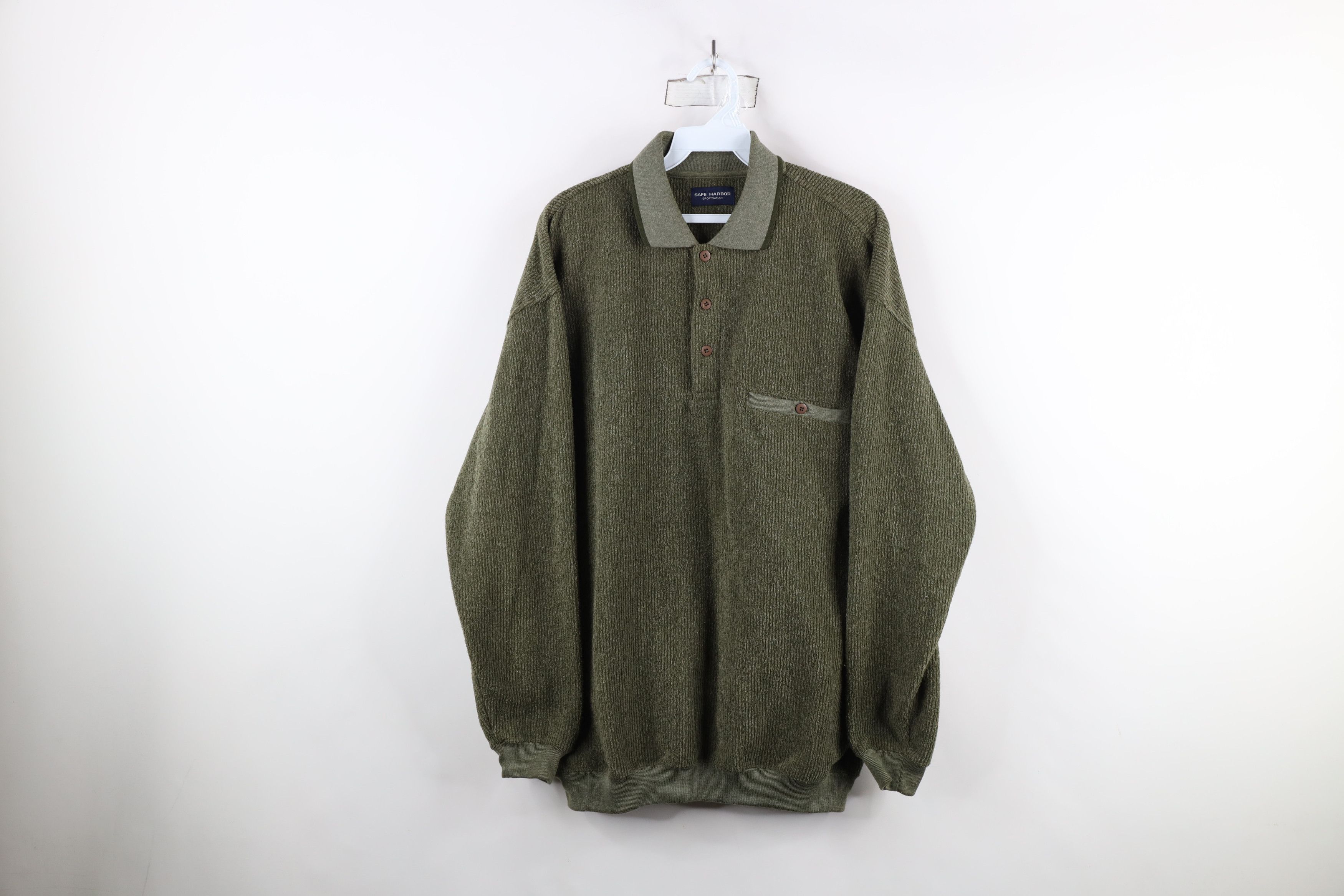 Vintage Vintage 90s Streetwear Fleece Collared Pullover Sweater Size US M / EU 48-50 / 2 - 1 Thumbnail