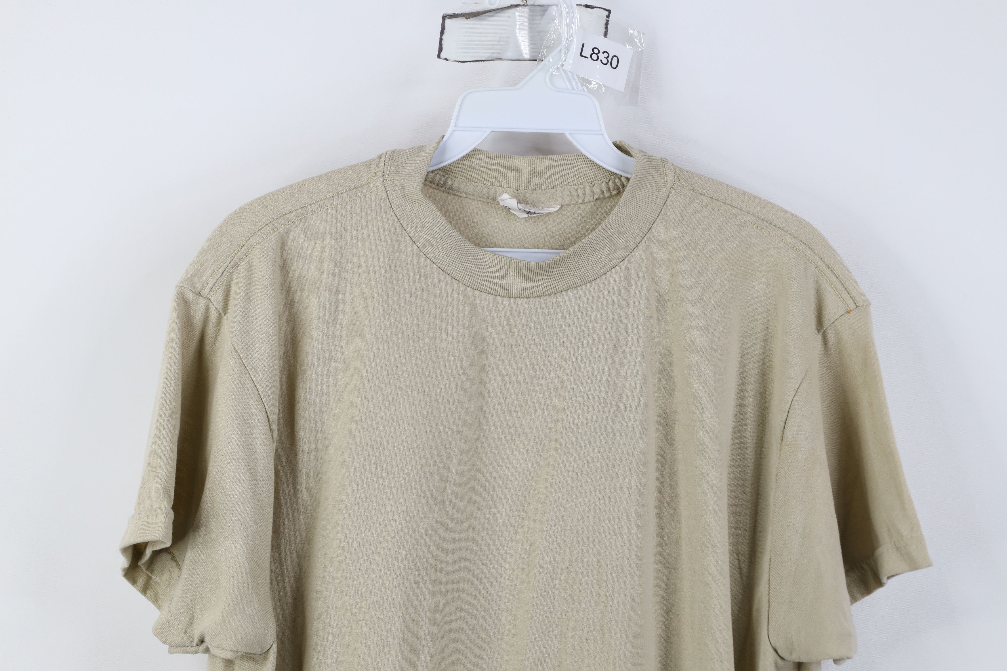 Vintage Vintage 90s Streetwear Short Sleeve T-Shirt Beige Tan USA Size US M / EU 48-50 / 2 - 2 Thumbnail