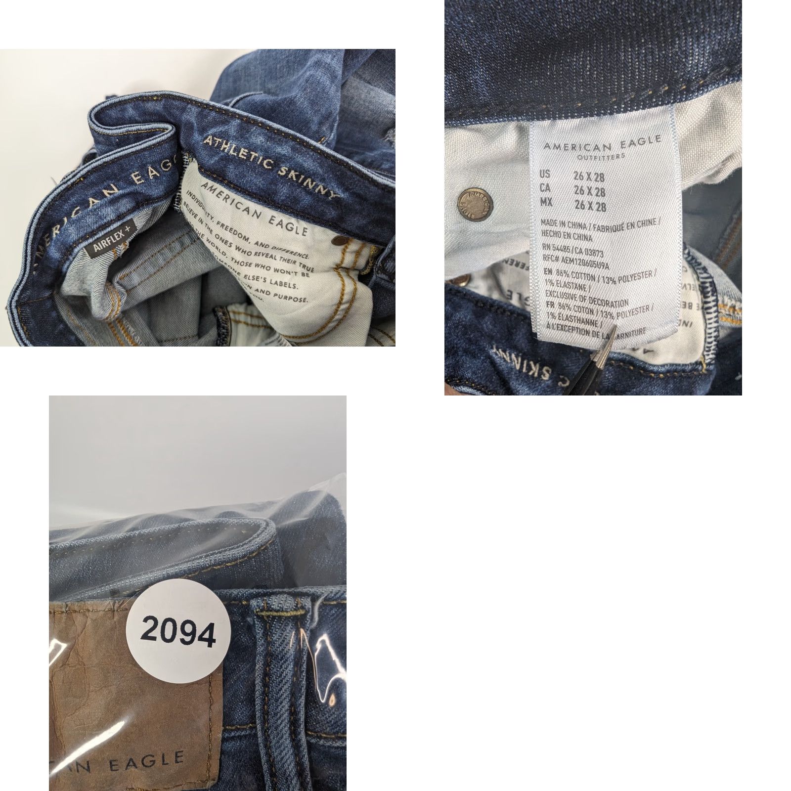 American Eagle Outfitters American Eagle Athletic Skinny Air Flex Plus Jeans Men's 26X28 Distressed Denim Size US 26 / EU 42 - 9 Thumbnail