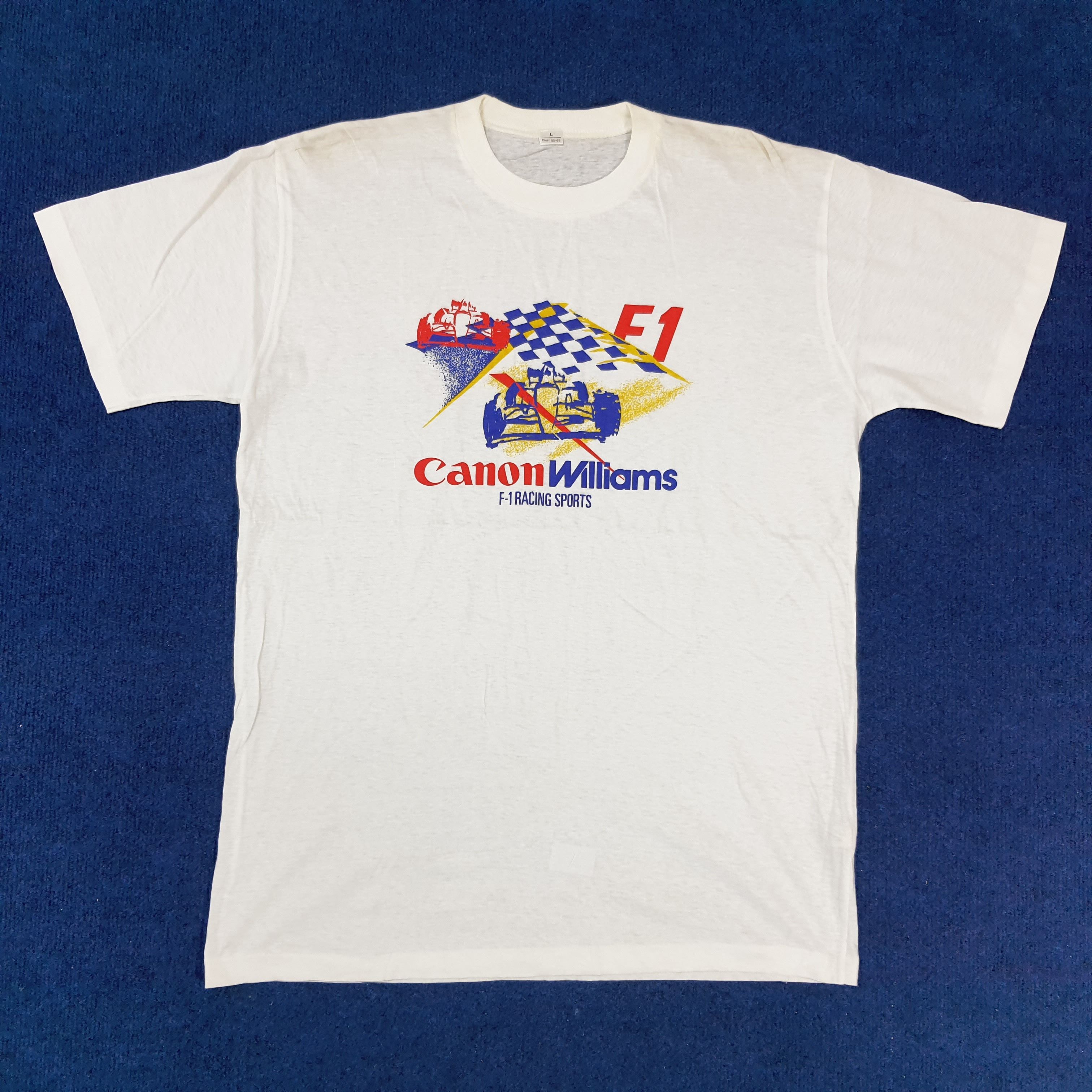 Canon × Vintage Vintage Canon William F1 Racing Motor Sports Tshirt Size US L / EU 52-54 / 3 - 1 Thumbnail