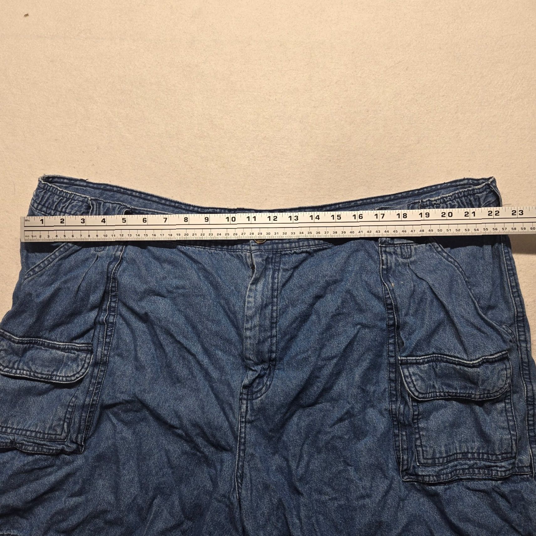 Denime Saddlebred Denim Cargo Pants Dark Wash Blue Jean Plus Size 48W Women’s Jeans Cargo Denim Pants Womens 48W Size 34" / US 12 / IT 48 - 4 Thumbnail
