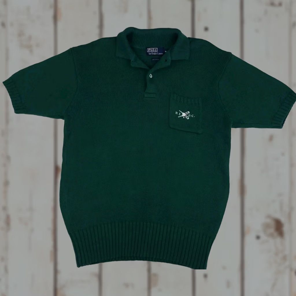 Polo Ralph Lauren VINTAGE Polo Ralph Lauren RLPC Cricket Knit Sweater Men M Green Pullover Tennis Crest Ribbed Sleeve Short Collar Shirt? Size US M / EU 48-50 / 2 - 1 Thumbnail